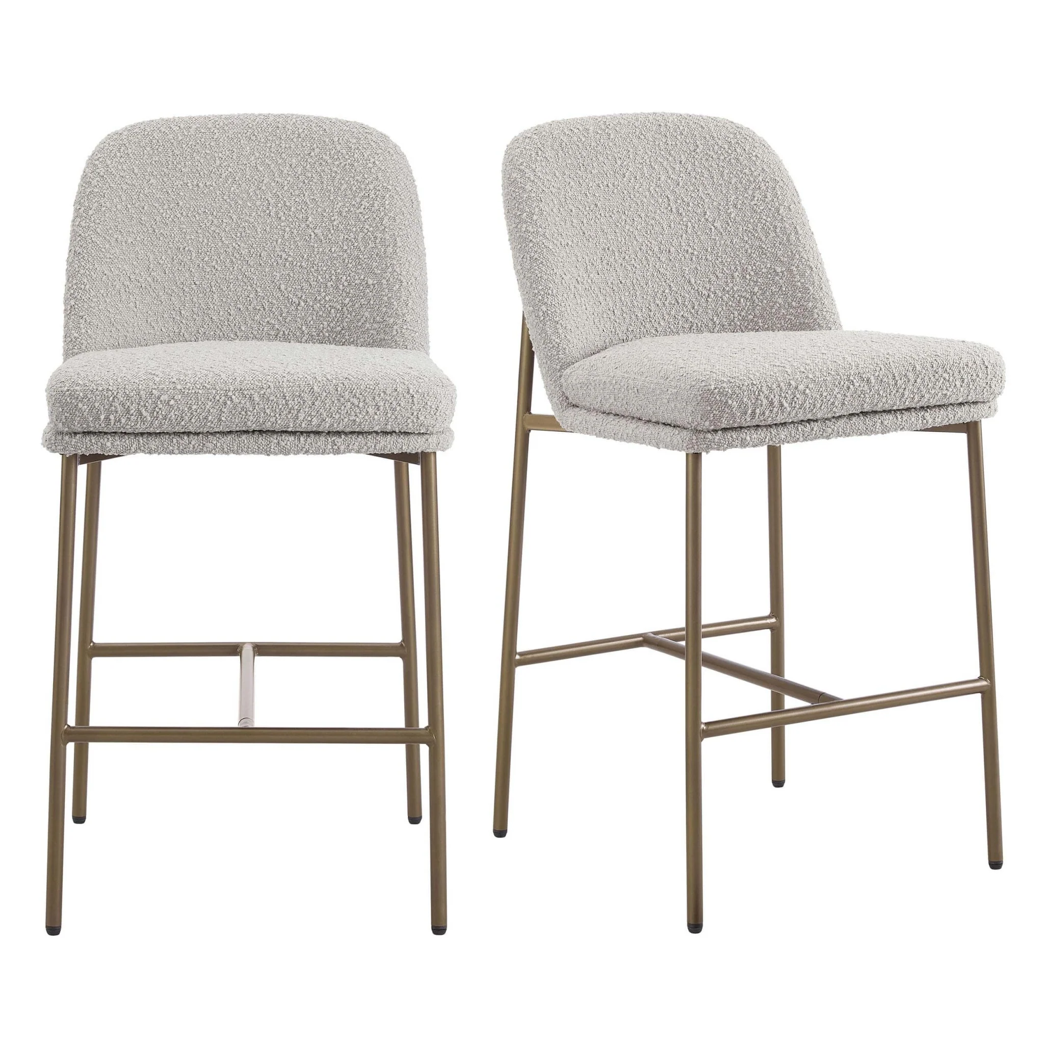 Lily Set of 2 Barstools - Taupe Boucle - Image 2