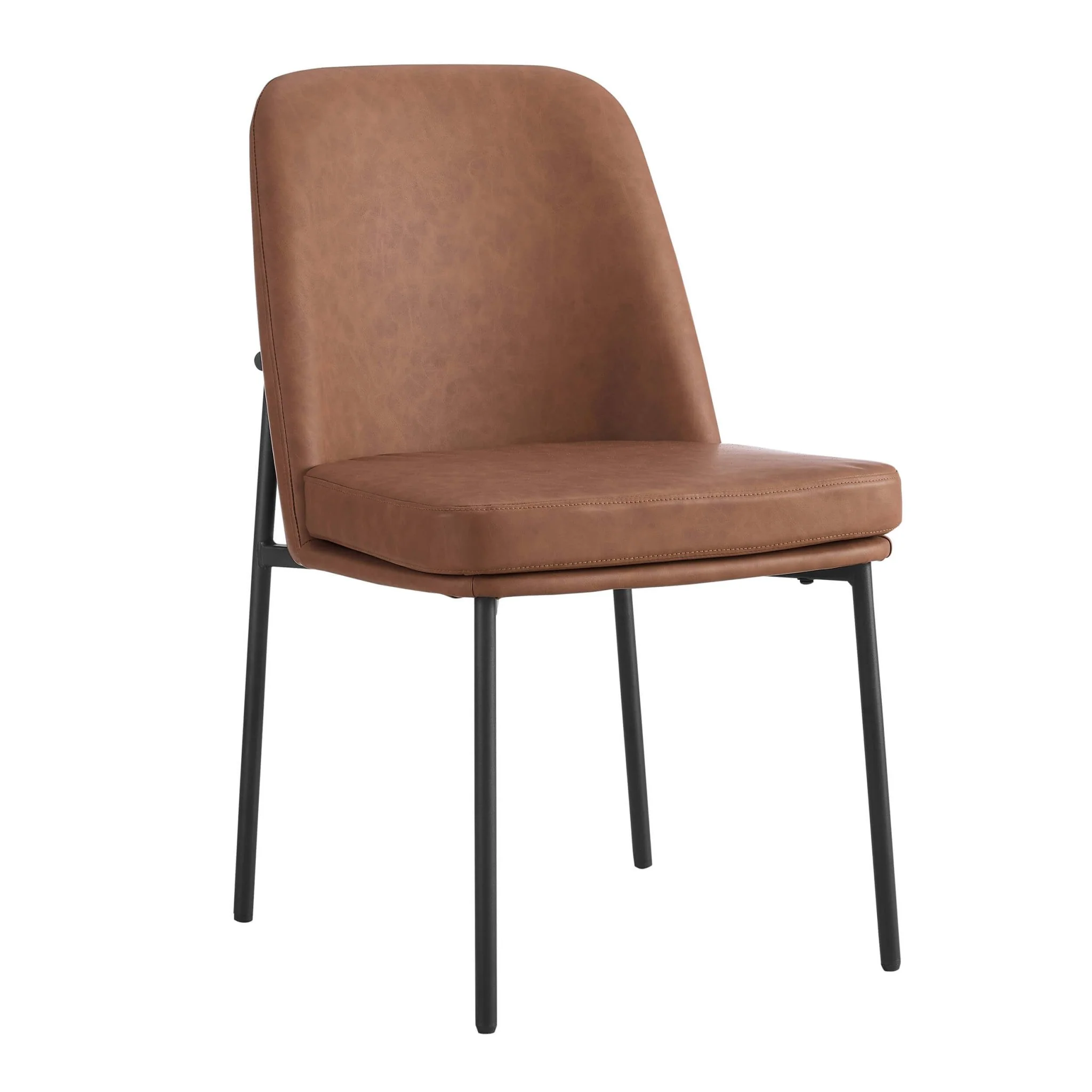 Lily Set of 2 Dining Chairs - Faux Leather Tan - Image 3