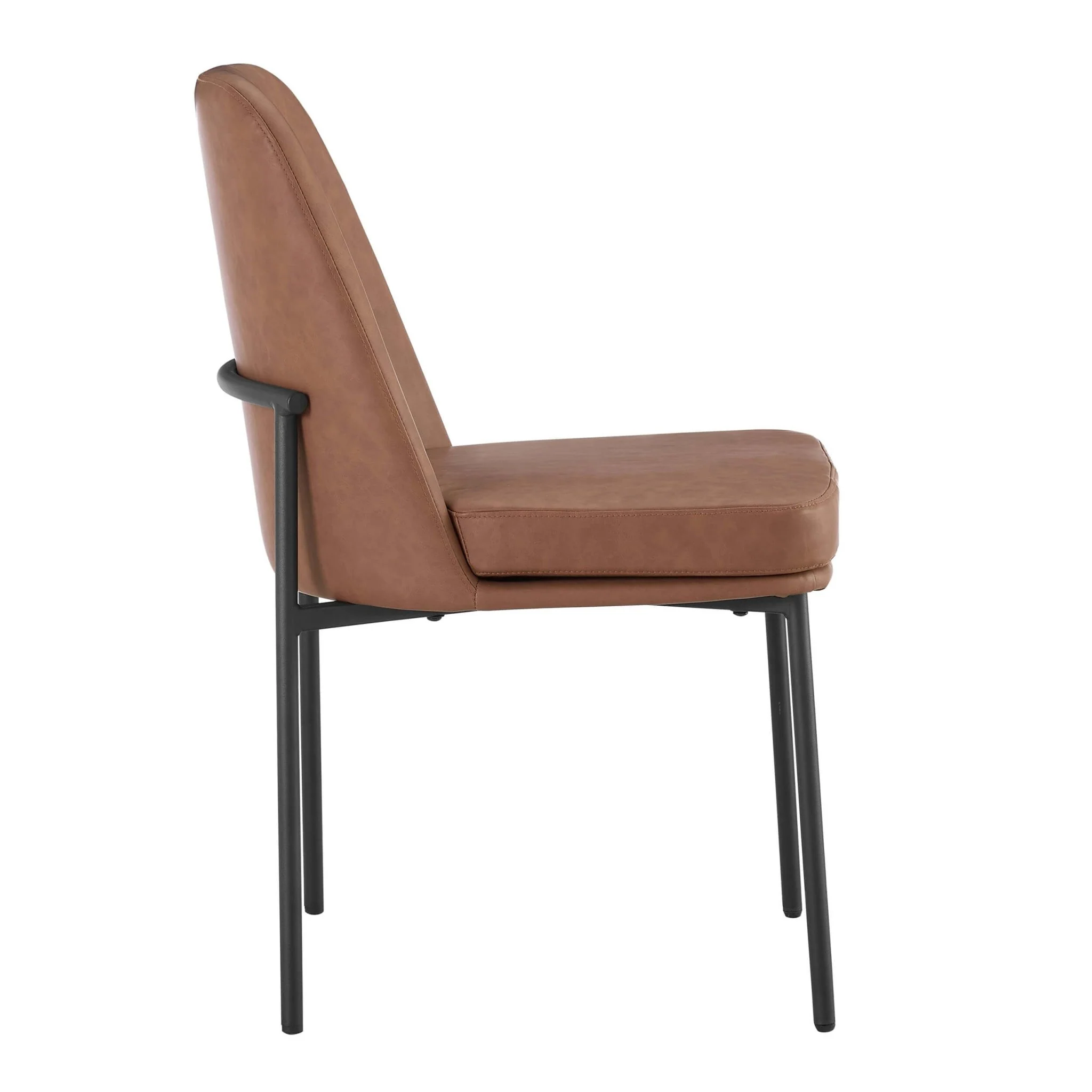 Lily Set of 2 Dining Chairs - Faux Leather Tan - Image 4