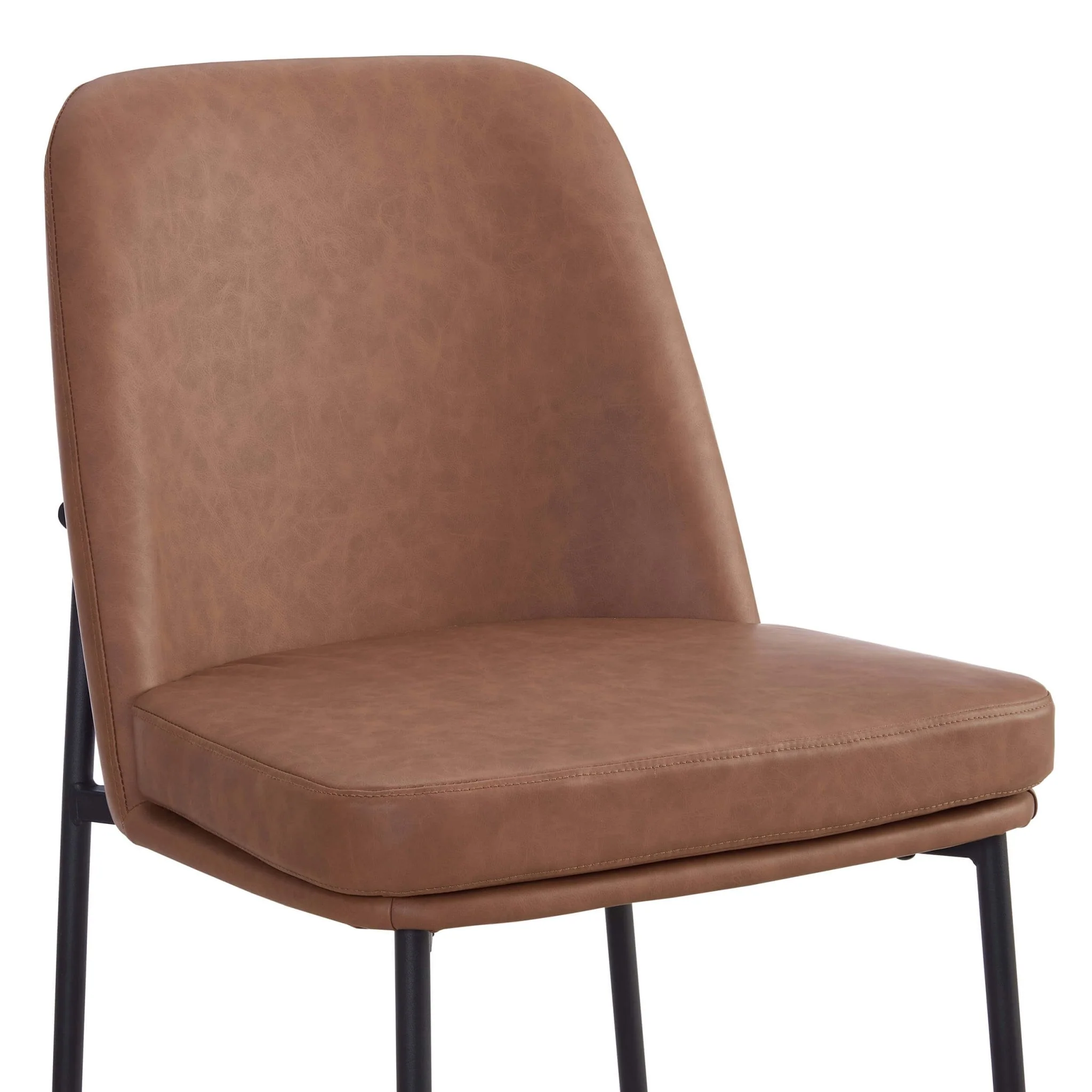 Lily Set of 2 Dining Chairs - Faux Leather Tan - Image 6