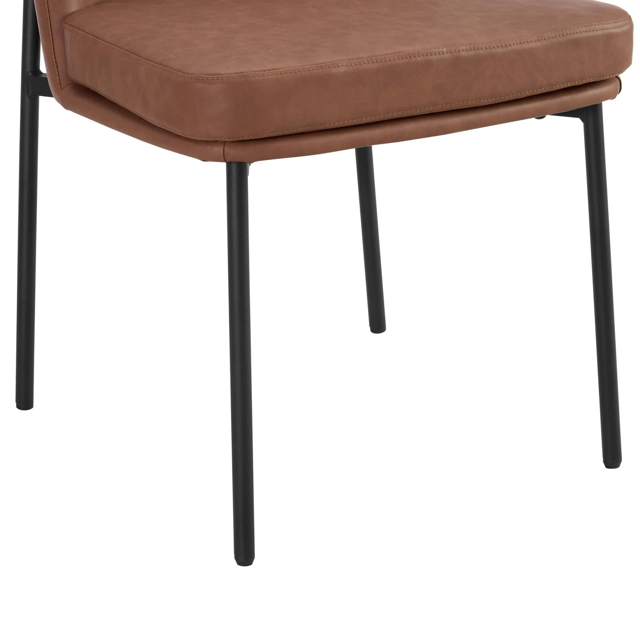 Lily Set of 2 Dining Chairs - Faux Leather Tan - Image 7