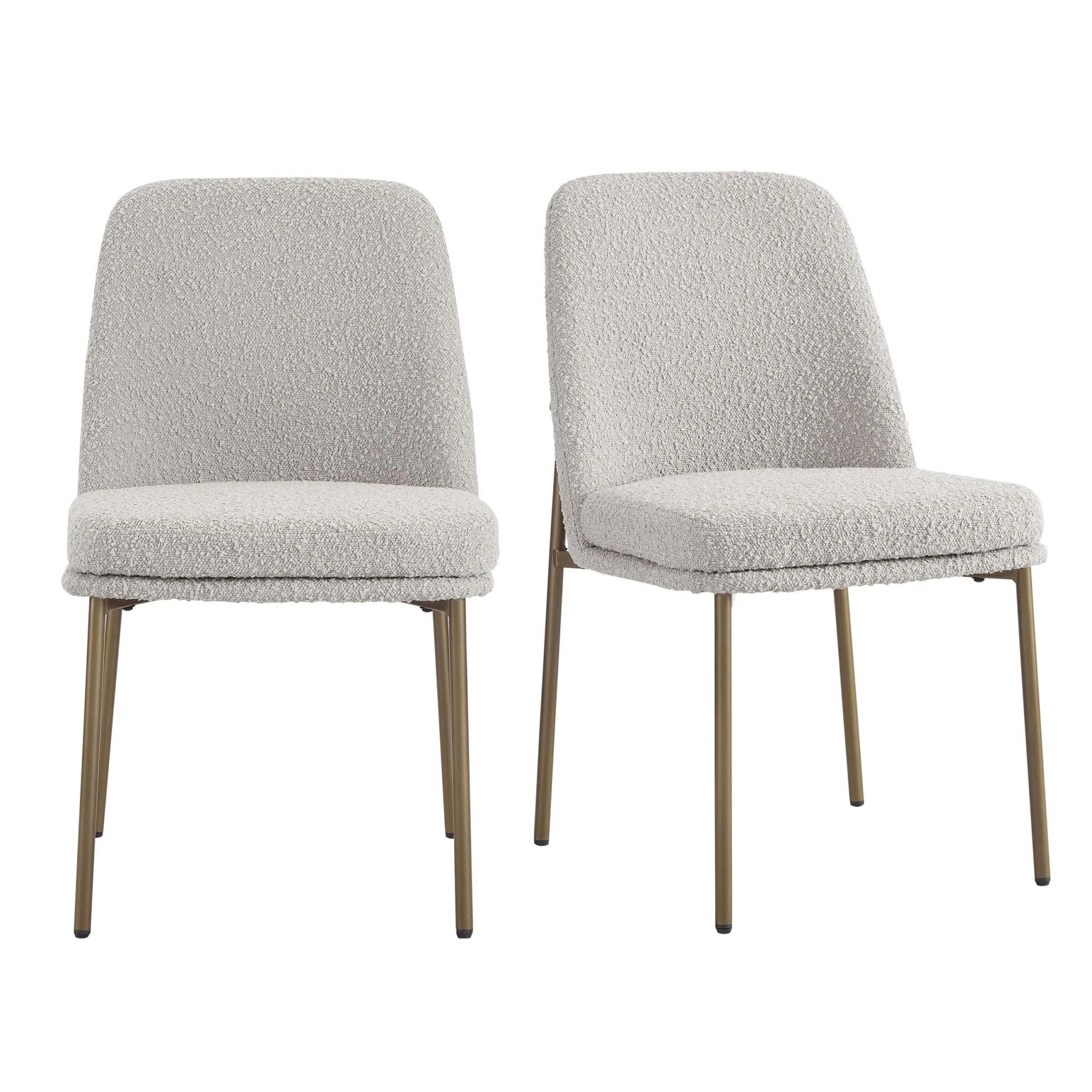 Lily Set of 2 Dining Chairs - Taupe Boucle - Image 2