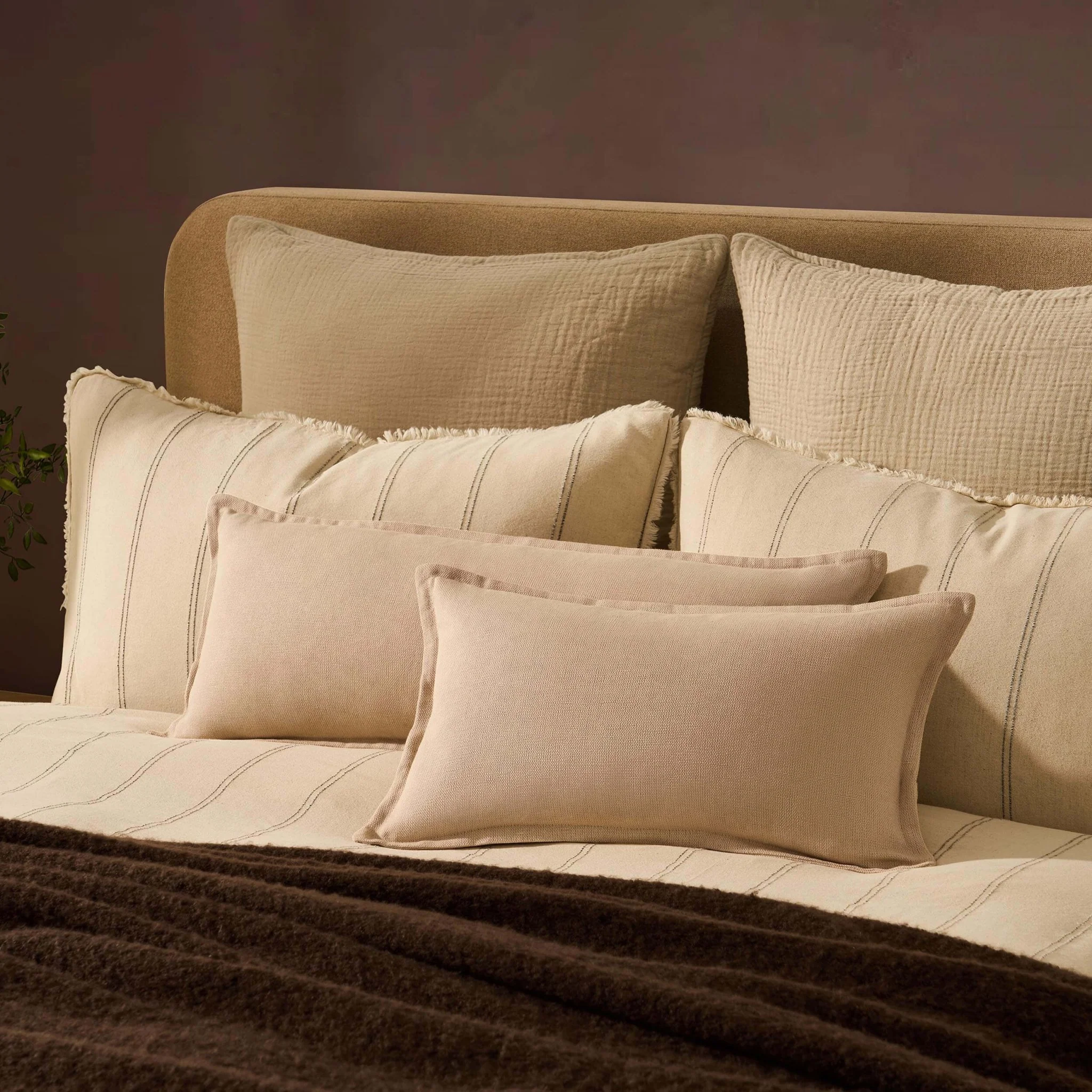 Linen Blend Cushion Cover - Natural