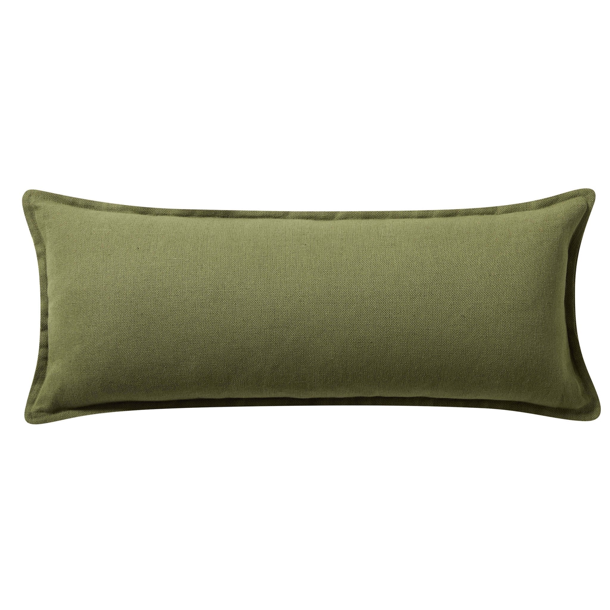 Linen Blend Cushion Cover - Olive Green - Image 5