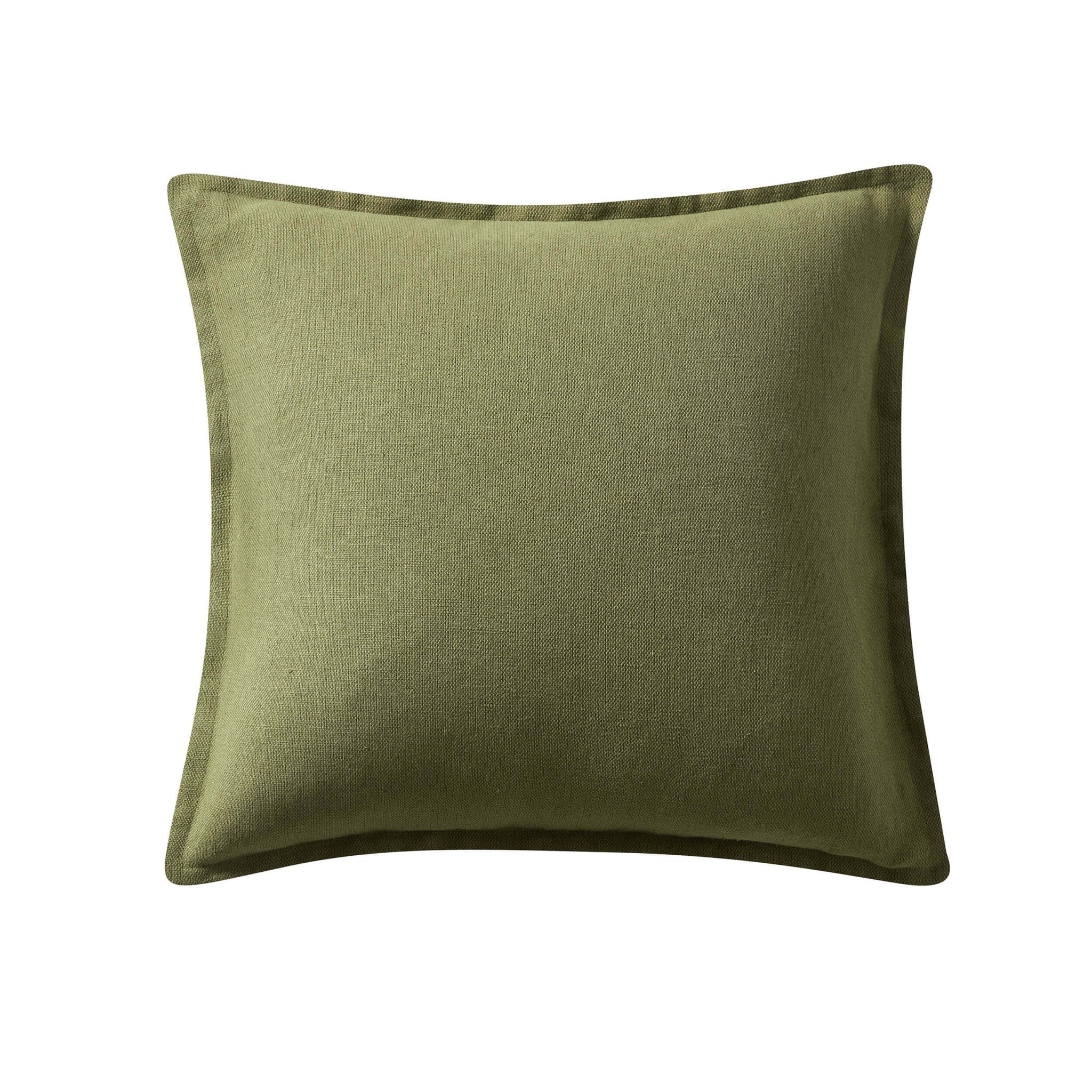 Linen Blend Cushion Cover - Olive Green - Image 6