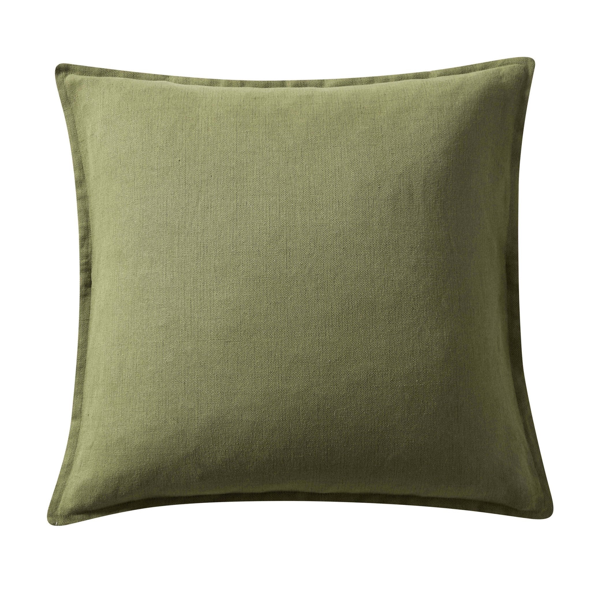Linen Blend Cushion Cover - Olive Green - Image 7