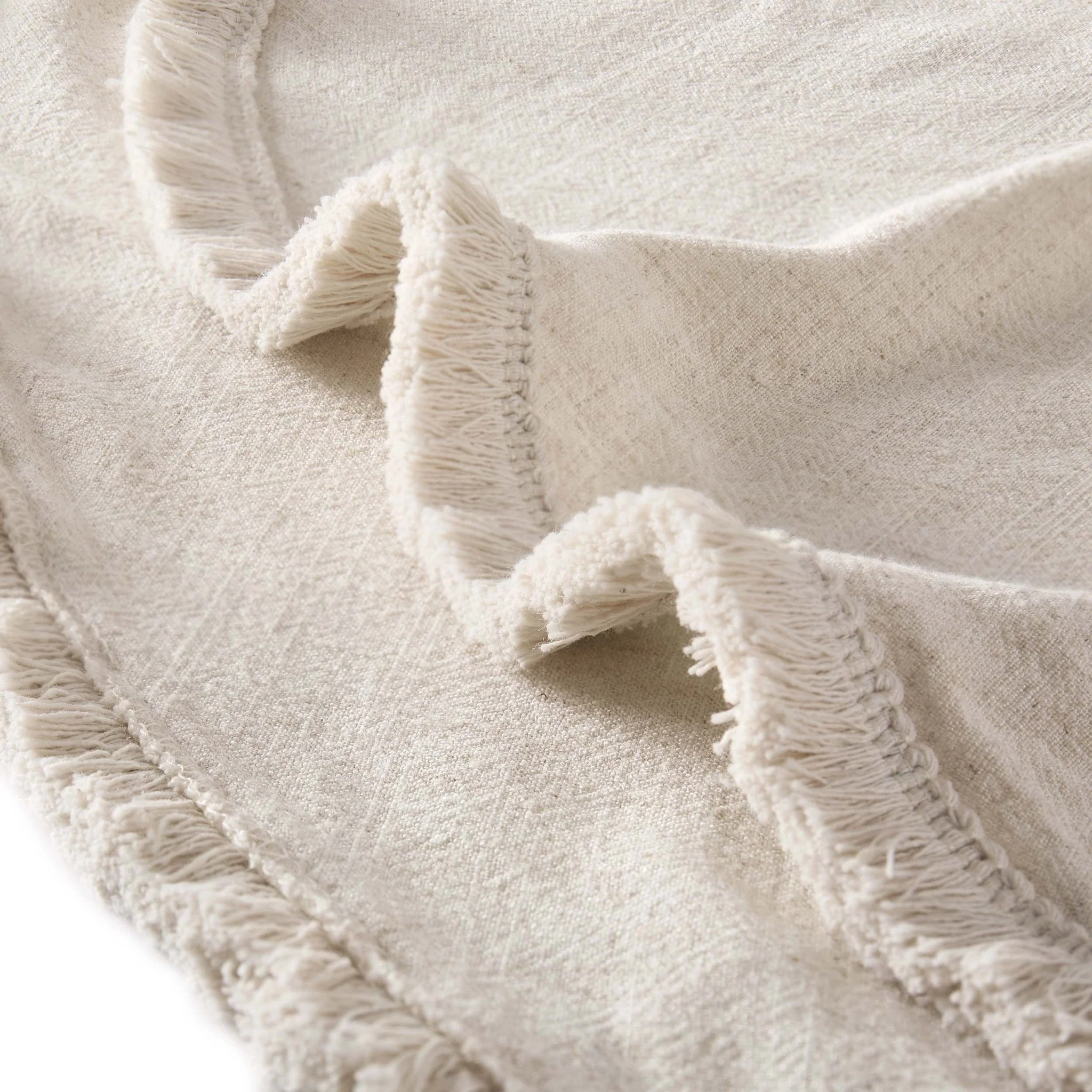Linen Blend Round Tablecloth - Sand - Image 3