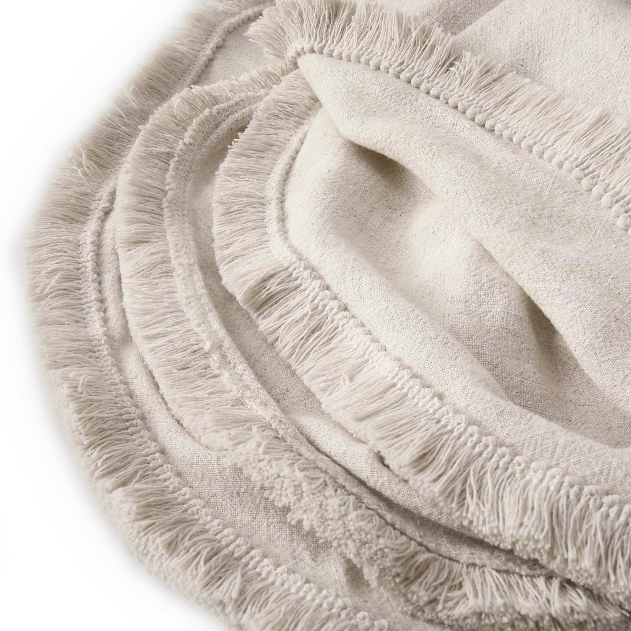 Linen Blend Round Tablecloth - Sand - Image 4