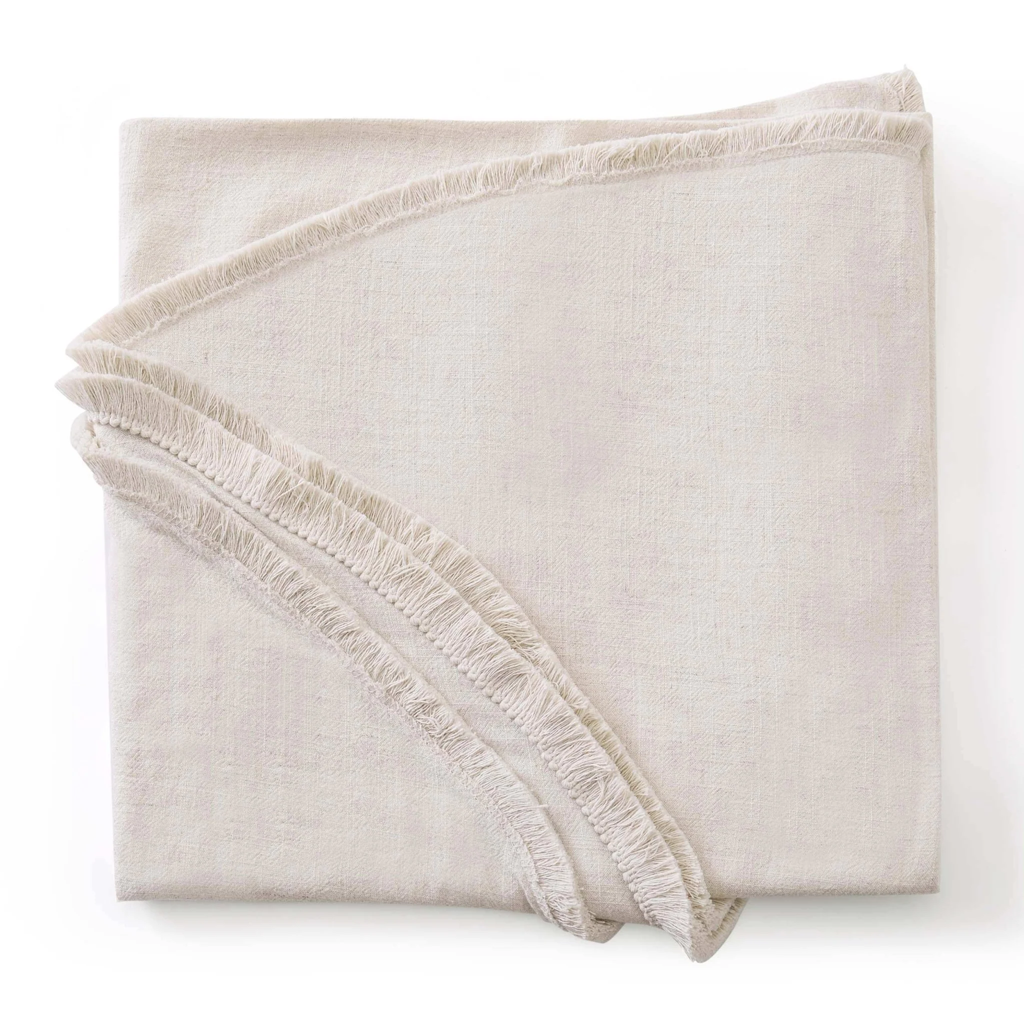 Linen Blend Round Tablecloth - Sand - Image 5