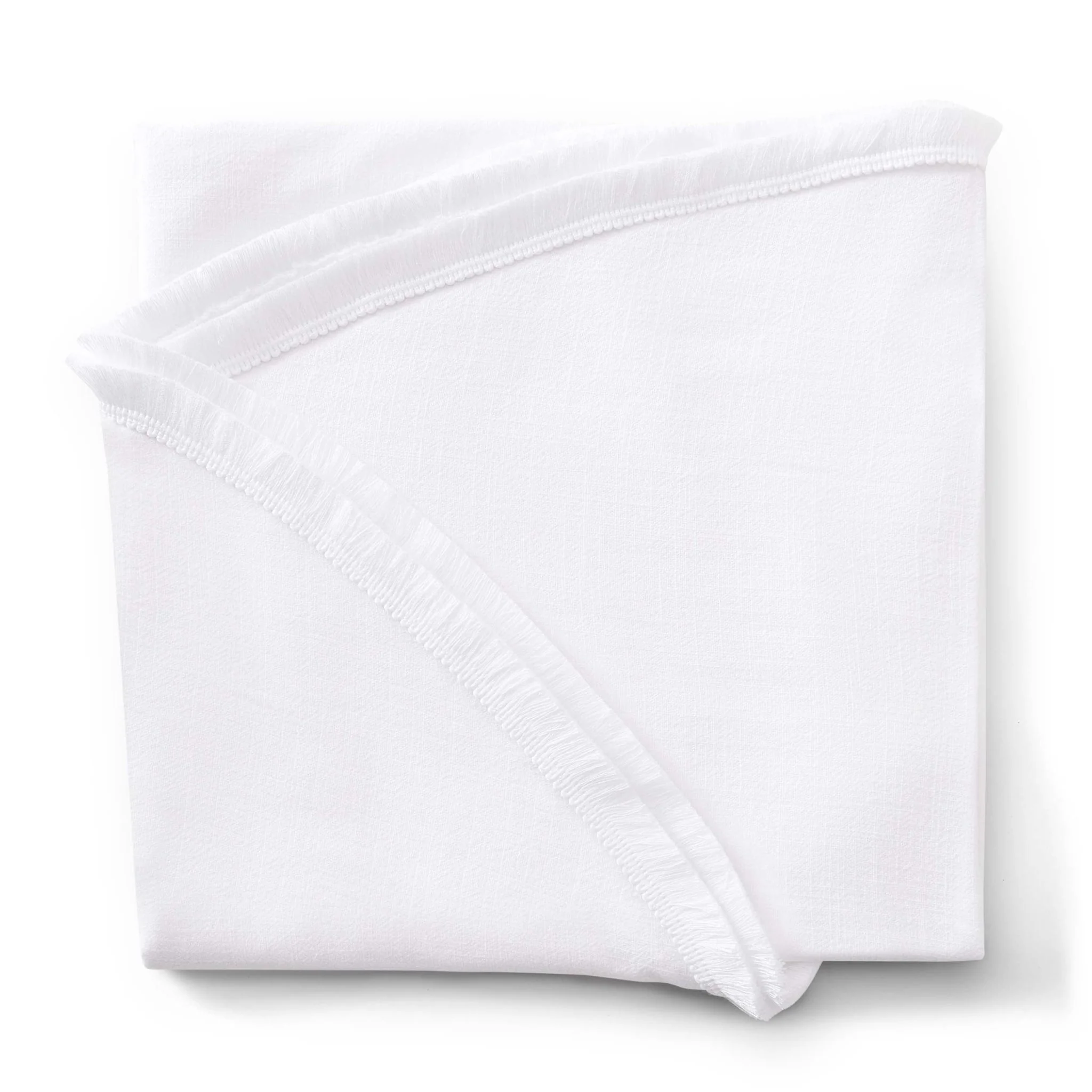 Linen Blend Round Tablecloth - White - Image 4