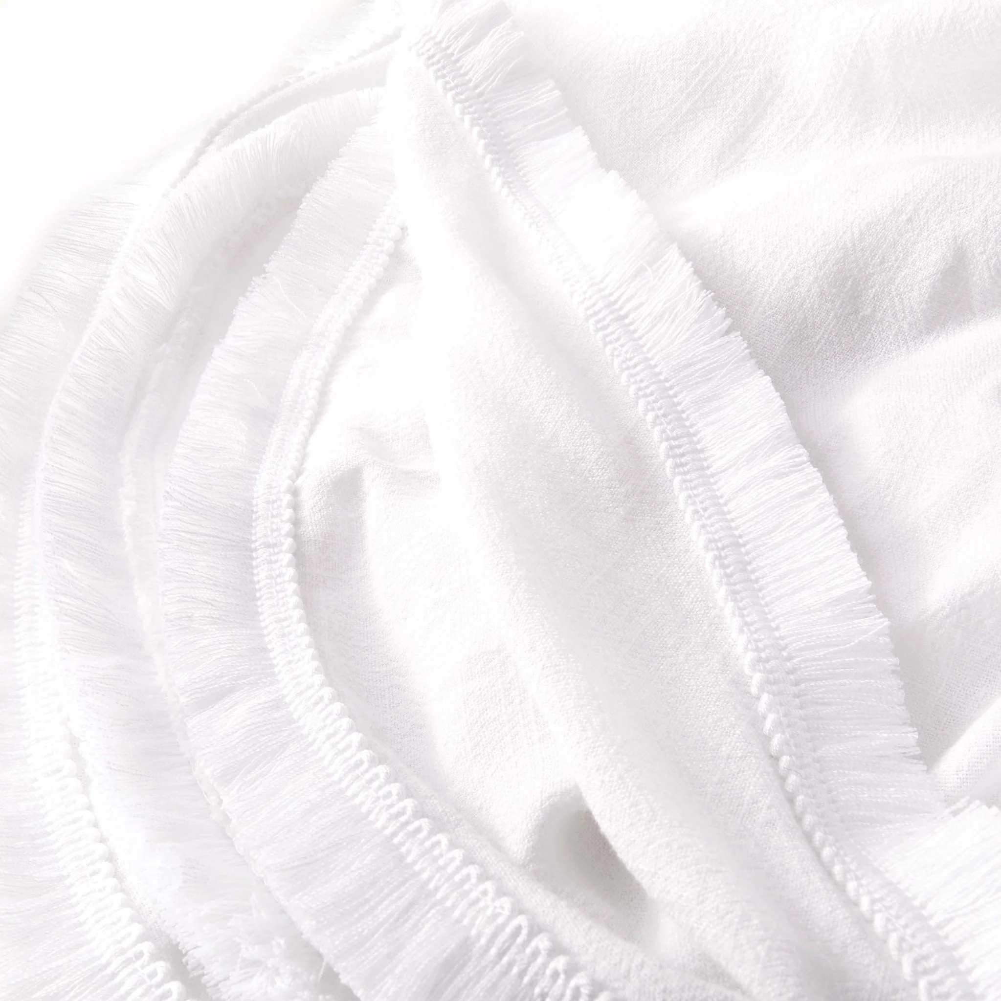 Linen Blend Round Tablecloth - White - Image 6