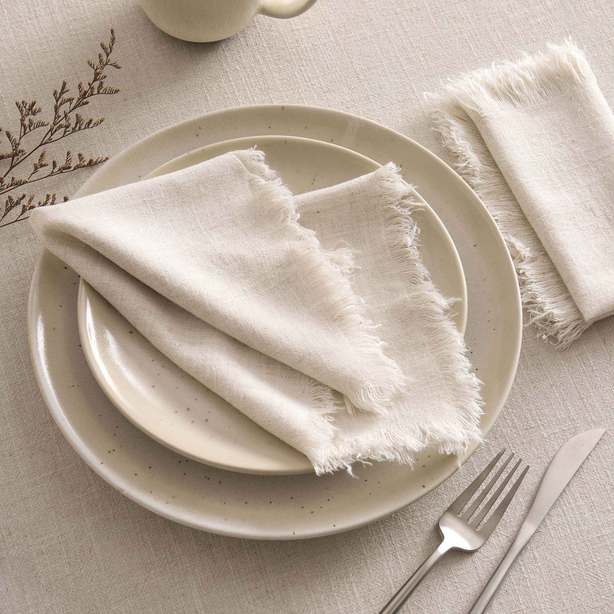 Linen Blend Set of 4 Napkins - Sand