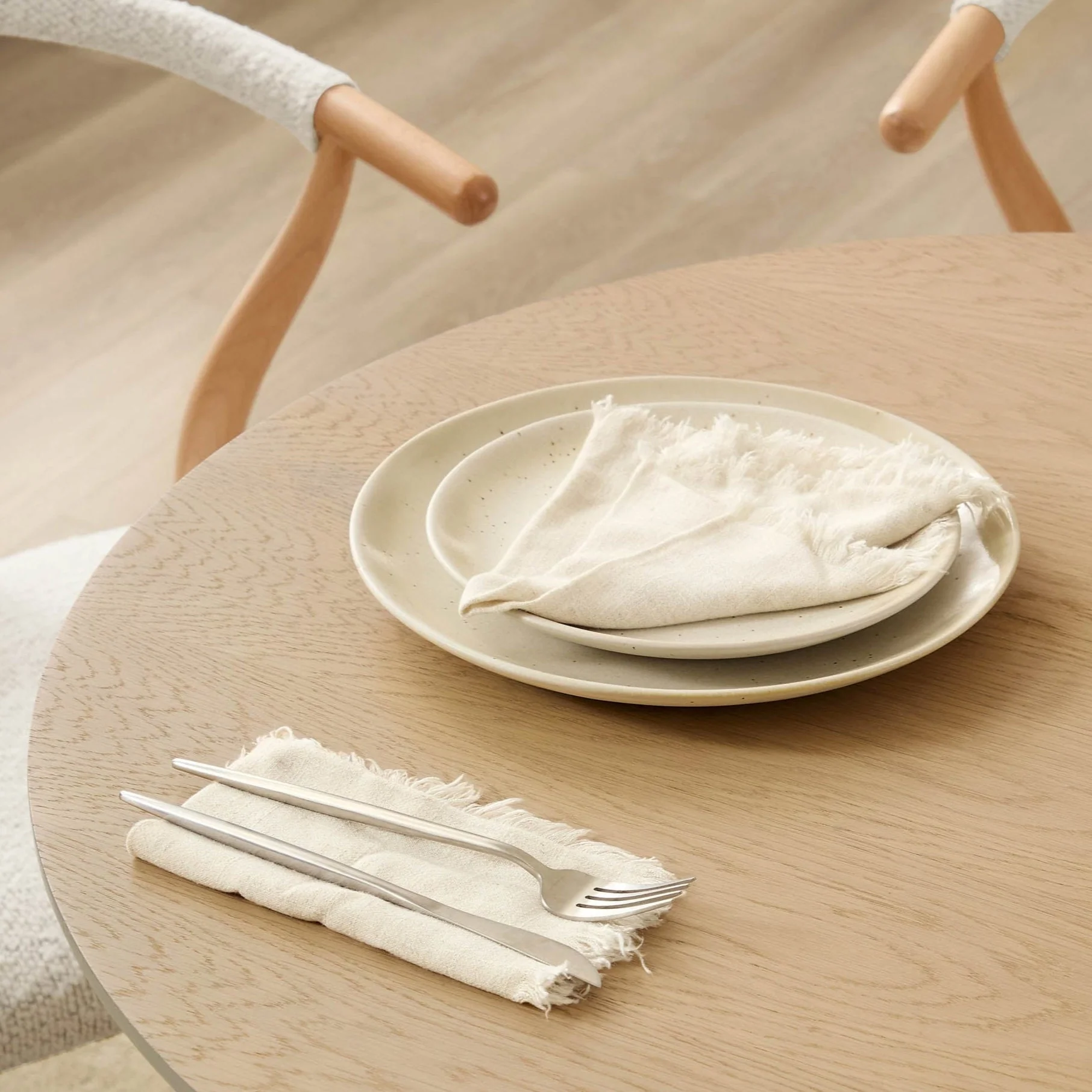 Linen Blend Set of 4 Napkins - Sand - Image 2