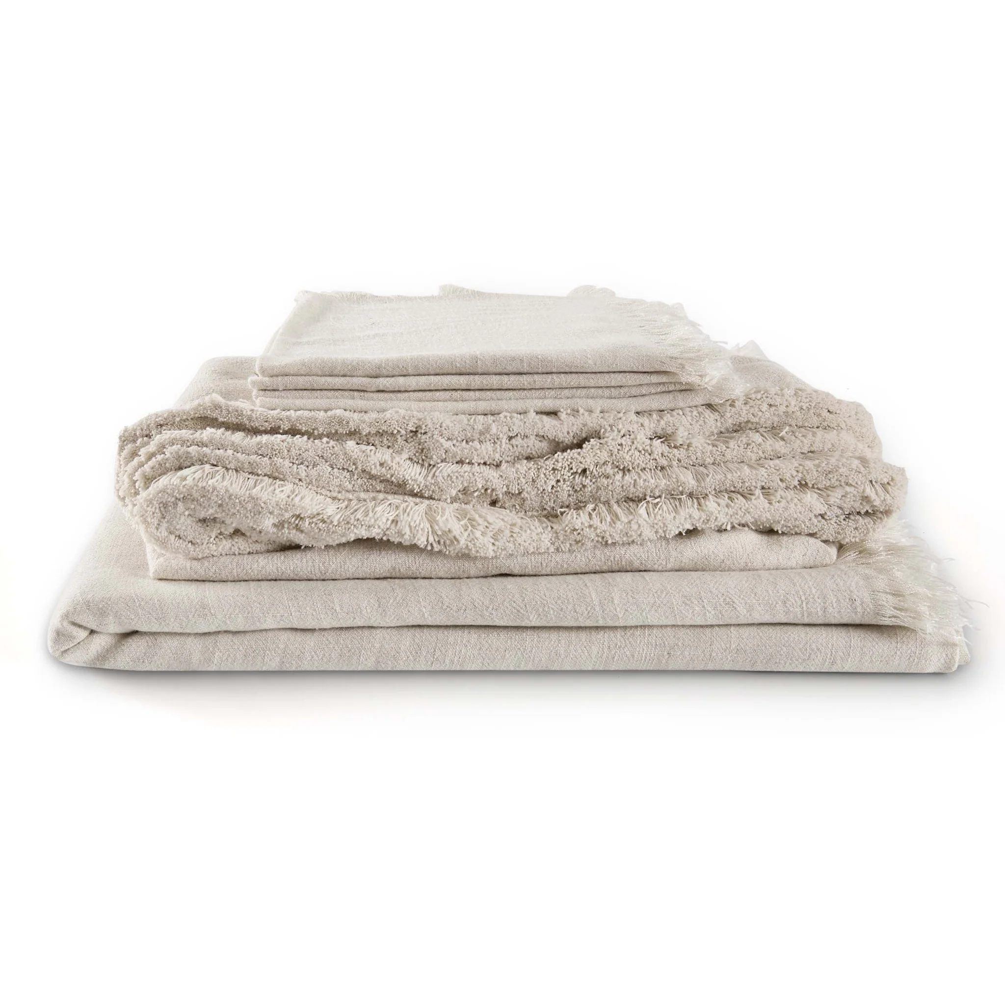 Linen Blend Set of 4 Napkins - Sand - Image 5
