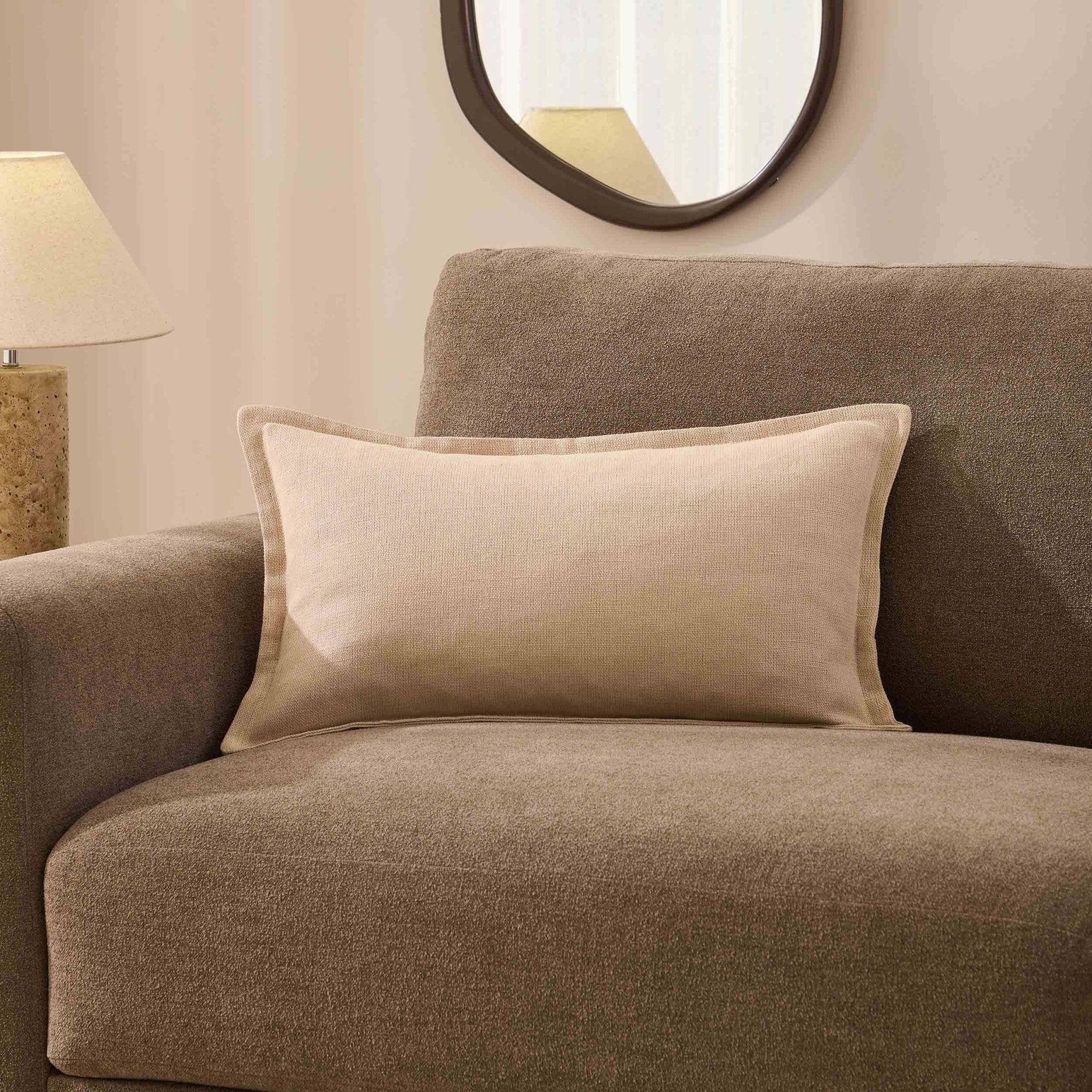 Linen Blend Sofa Cushion Cover - Natural
