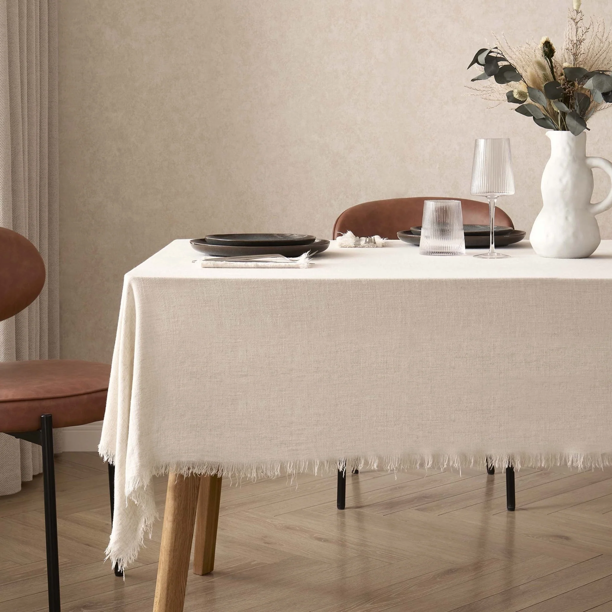 Linen Blend Tablecloth - Sand - Image 2
