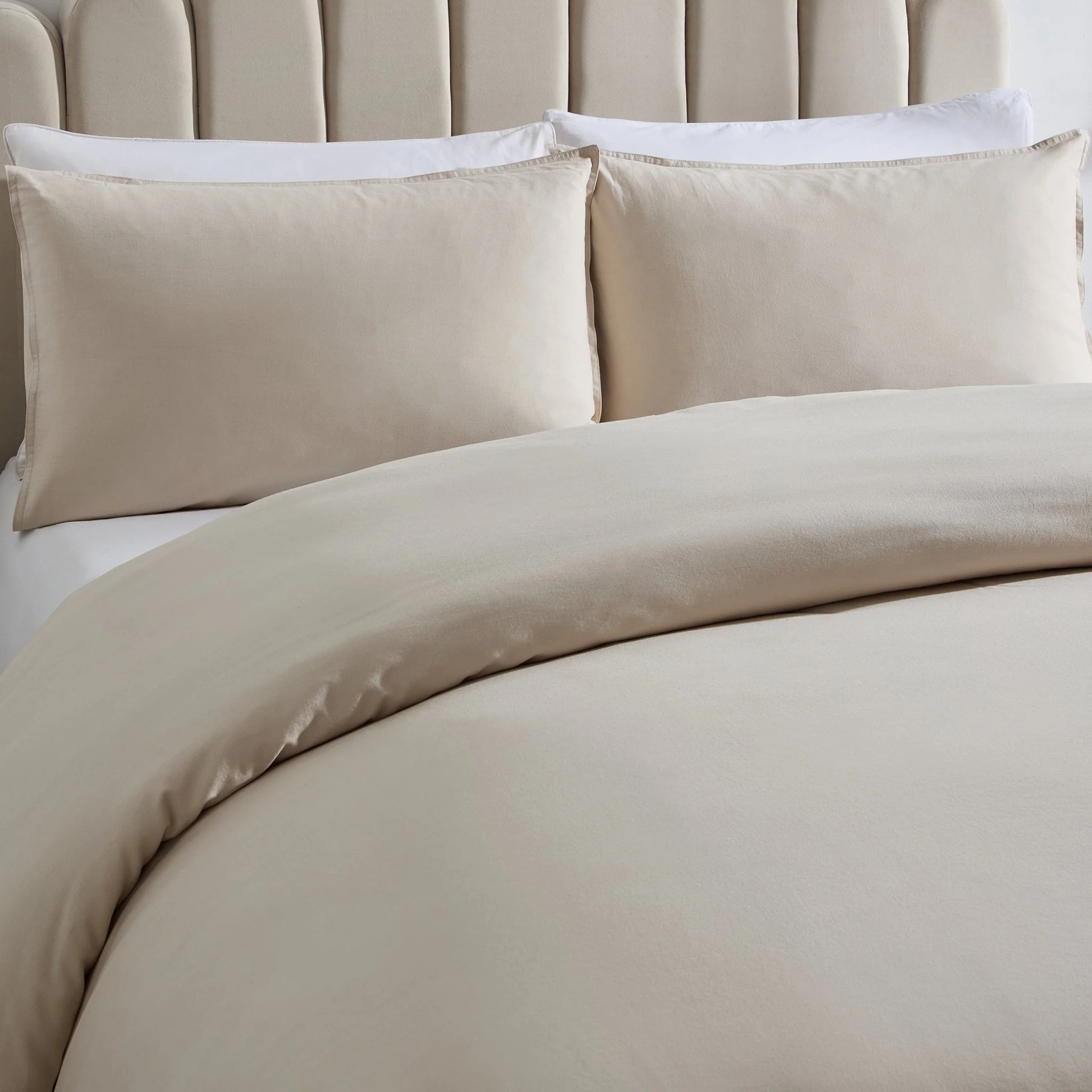 Linen Cotton Blend Duvet Cover - Desert Sand - Image 4