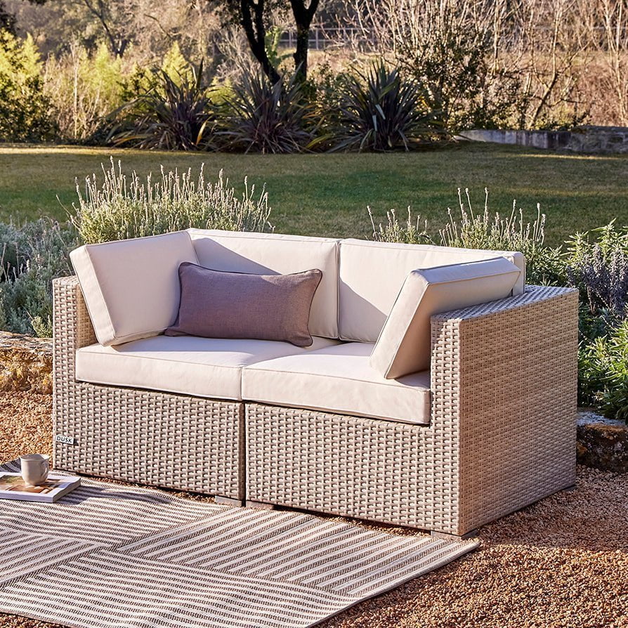 Lisbon 2 Seater Garden Sofa - Natural - Image 4