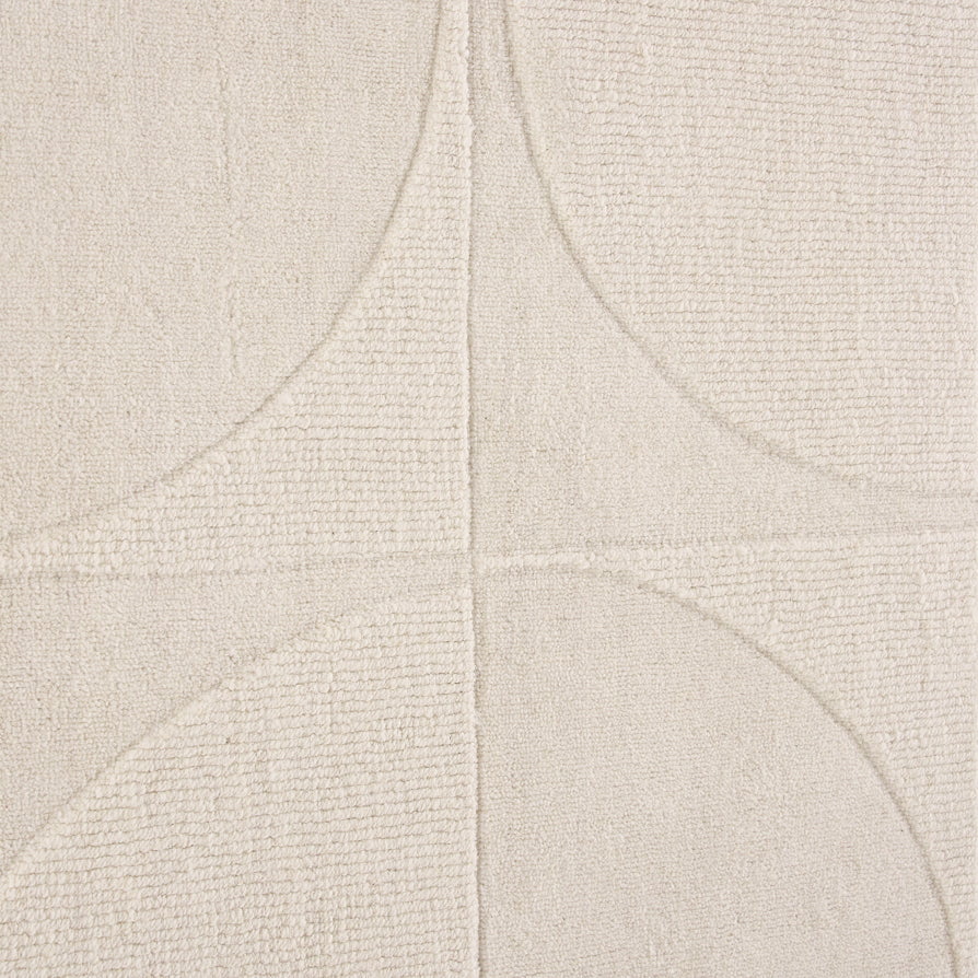 Liv Hand Woven Wool Geometric Pattern Rug - Off White - Image 6