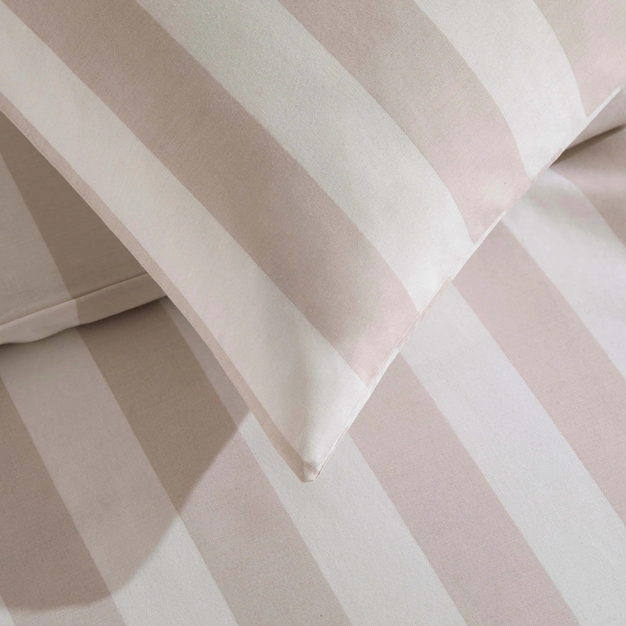 Livia 100% Cotton Wide Printed Stripe Duvet Cover & Pillowcase Set - Natural - Image 3