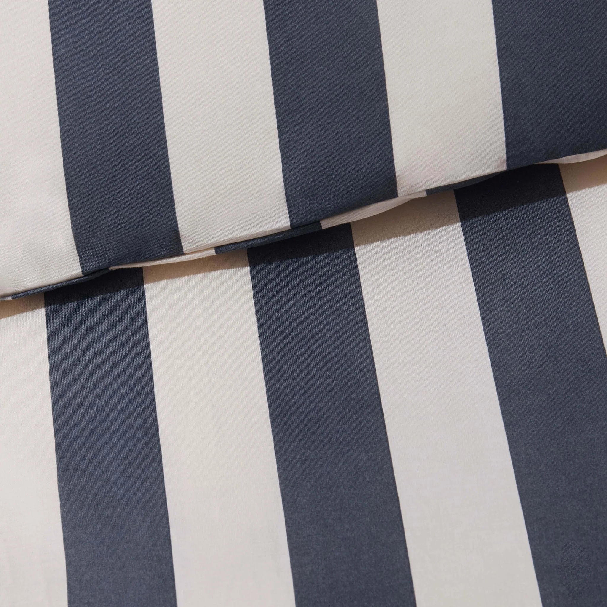 Livia 100% Cotton Wide Printed Stripe Duvet Cover Set - Slate Blue - Image 5