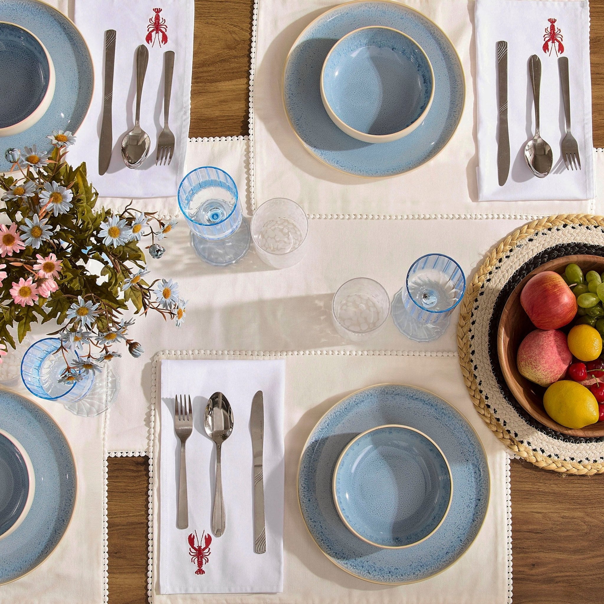 Lobster Embroidered Napkins - Set of 4 - Image 2