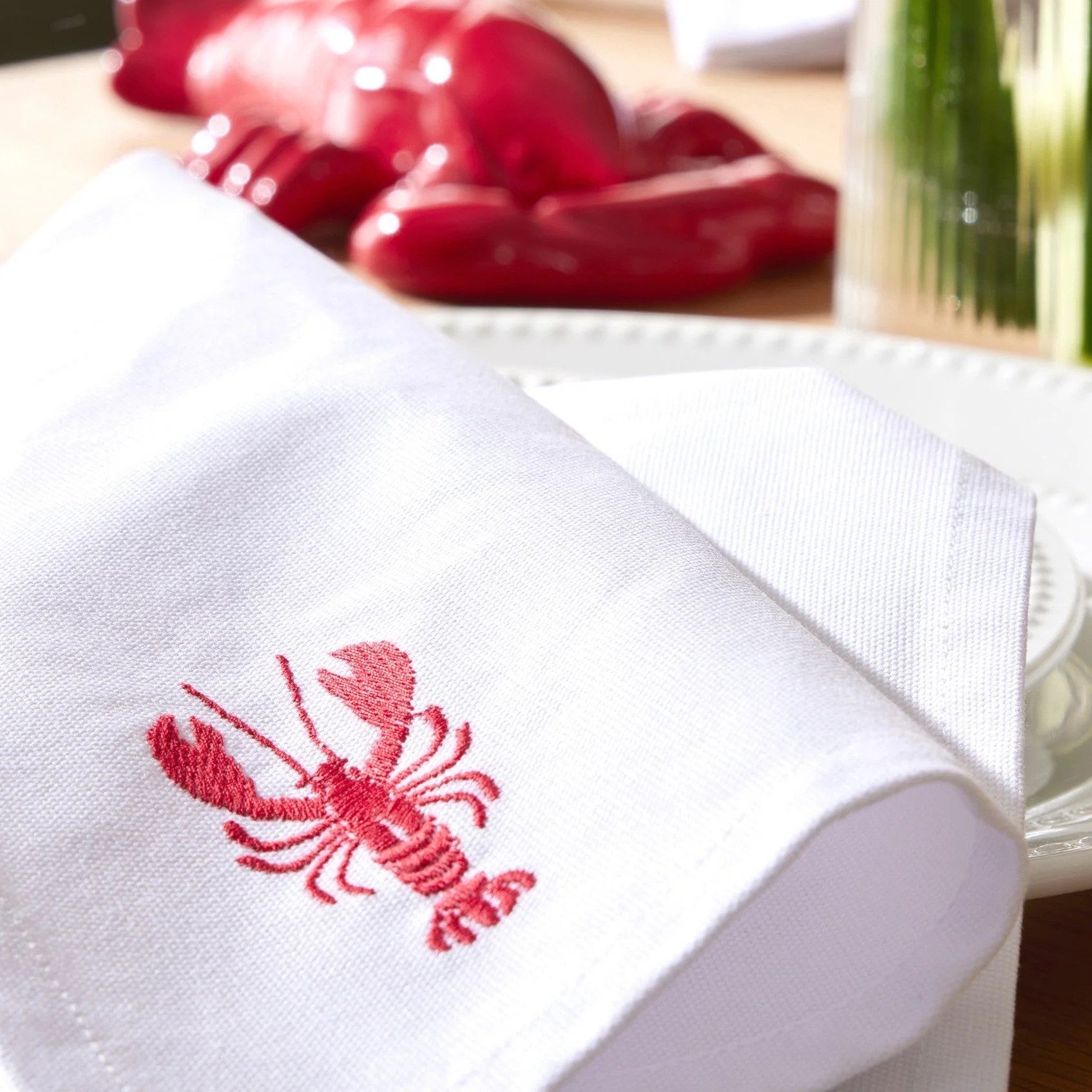 Lobster Embroidered Napkins - Set of 4 - Image 4