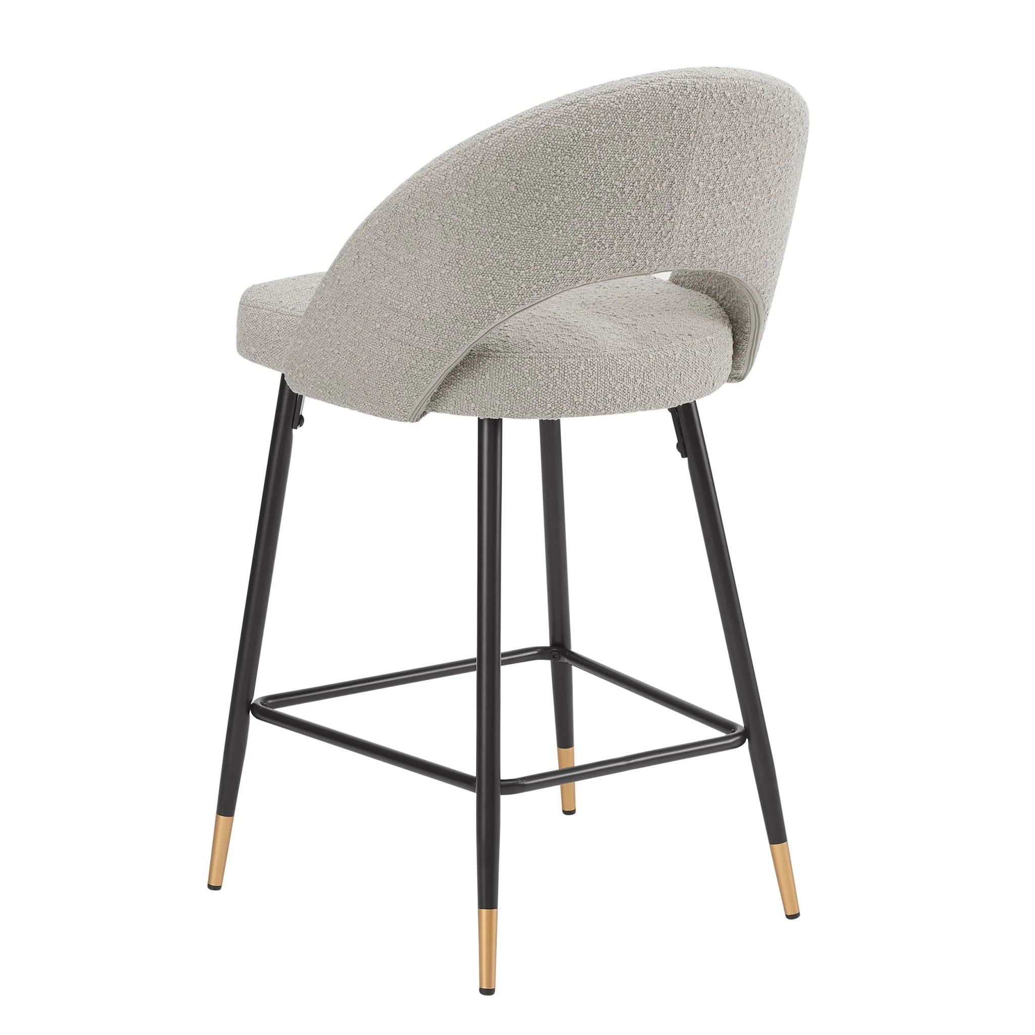 Lola Set of 2 Barstools - Bouclé - Taupe - Image 3
