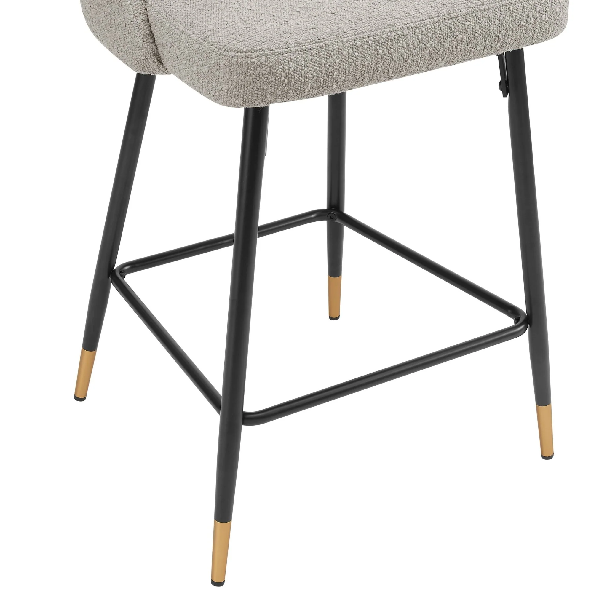 Lola Set of 2 Barstools - Bouclé - Taupe - Image 7