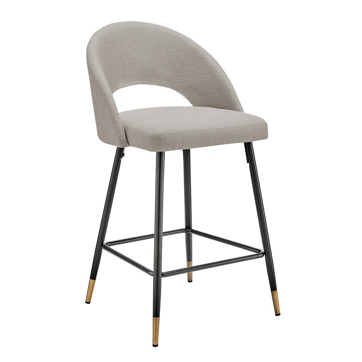 Lola Set of 2 Barstools - Linen Look - Stone Grey - Image 3