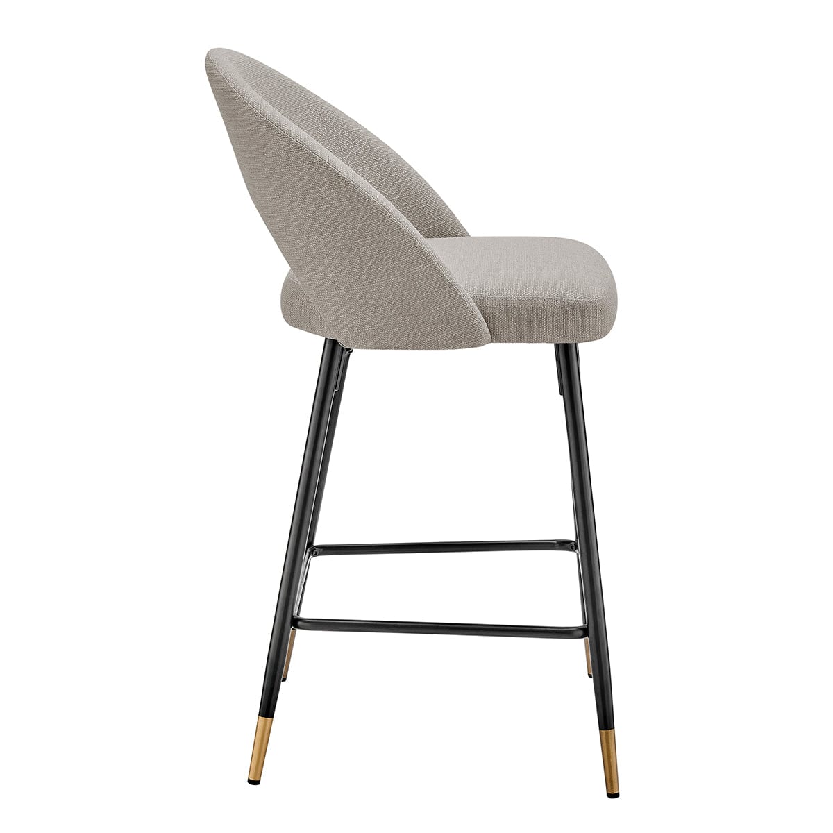 Lola Set of 2 Barstools - Linen Look - Stone Grey - Image 4