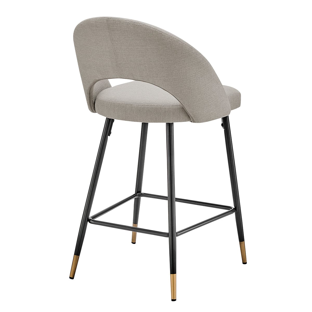 Lola Set of 2 Barstools - Linen Look - Stone Grey - Image 5
