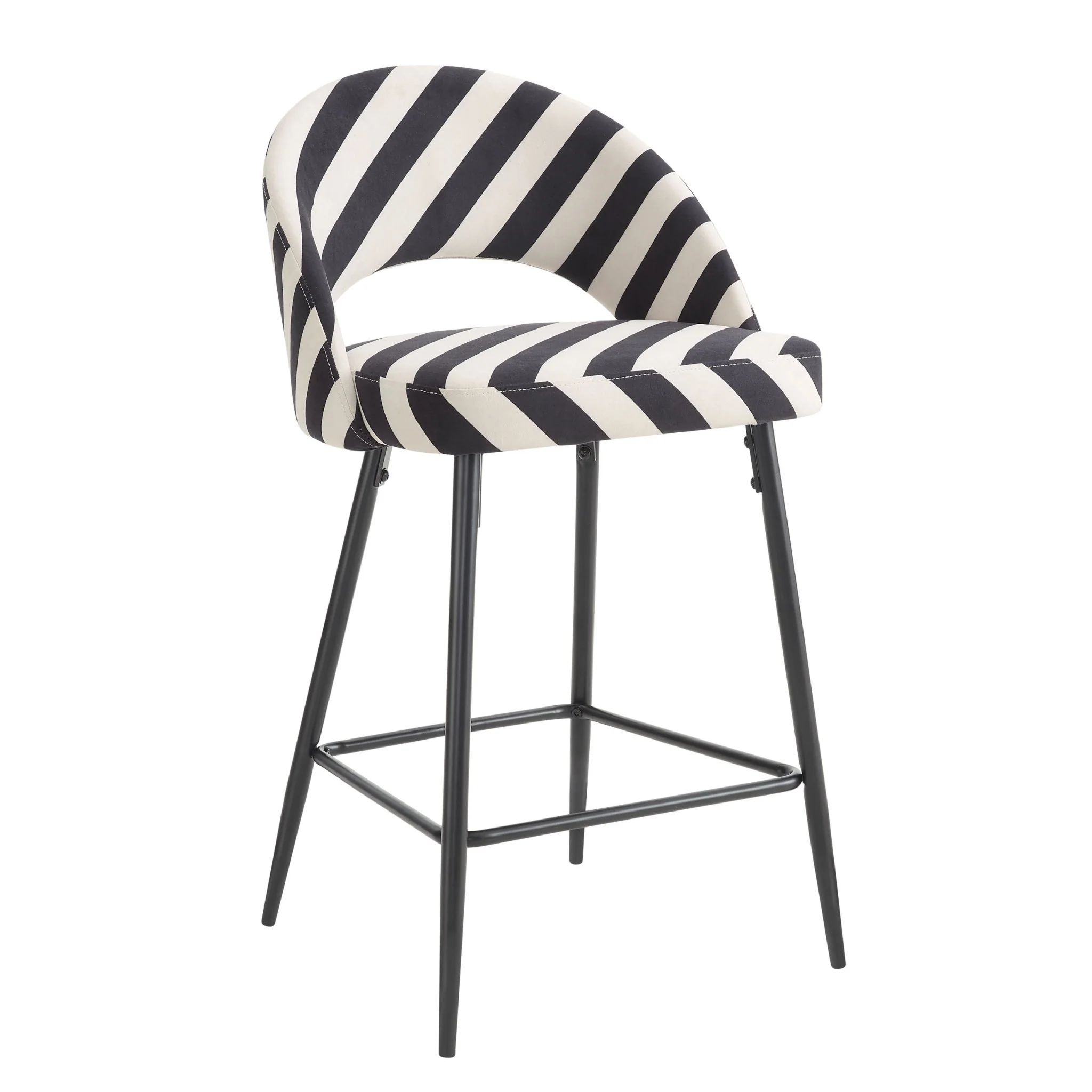 Lola Set of 2 Barstools - Mono Stripe - Image 3