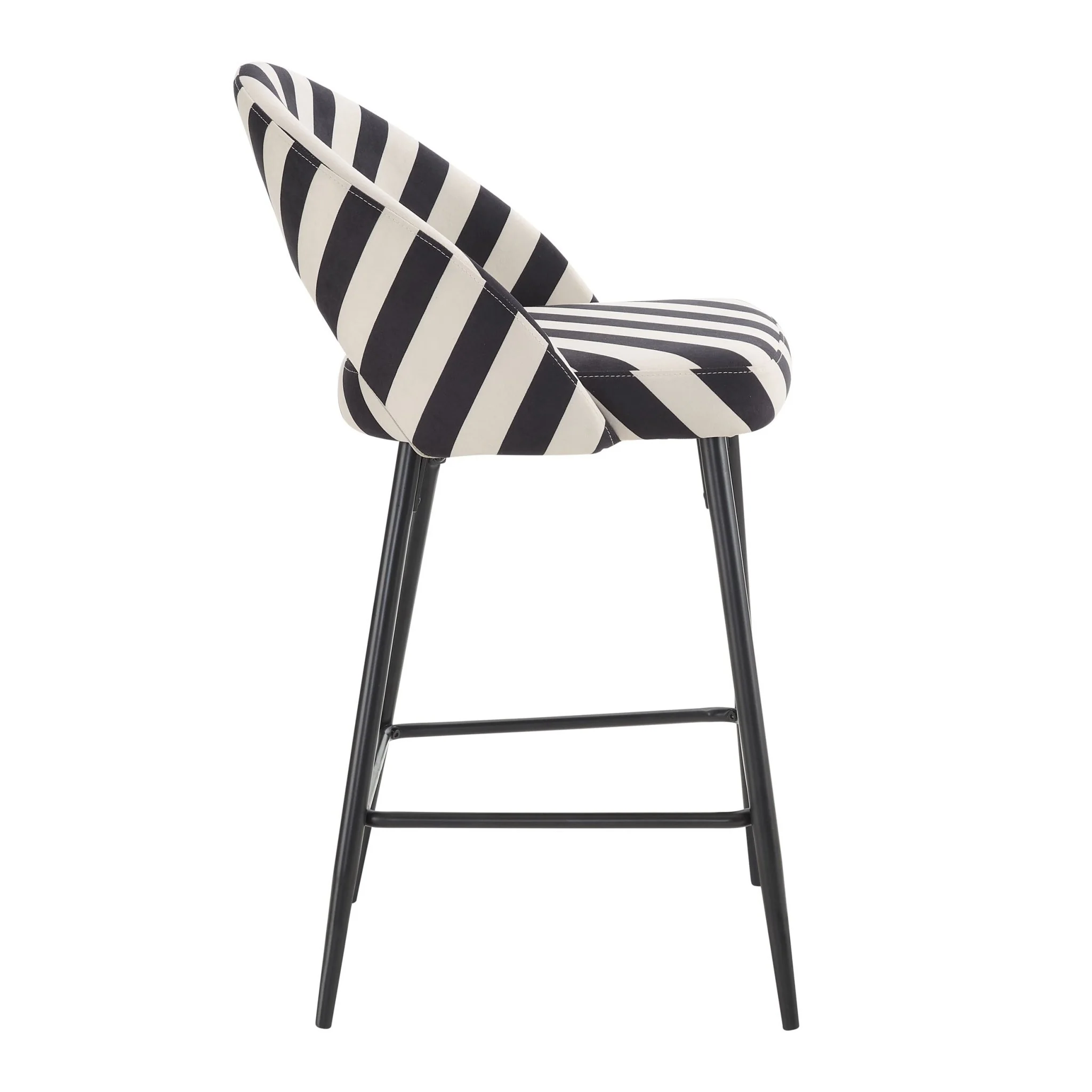 Lola Set of 2 Barstools - Mono Stripe - Image 4