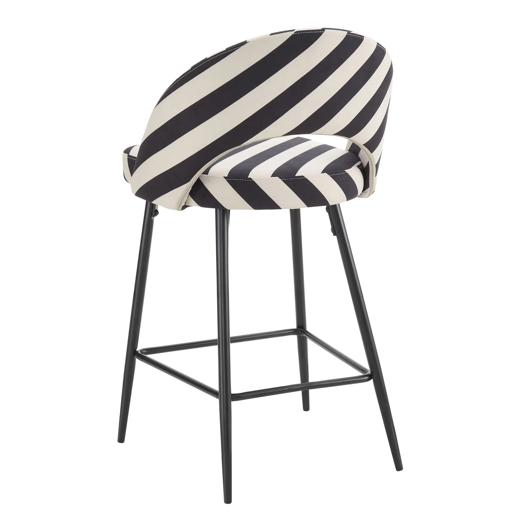 Lola Set of 2 Barstools - Mono Stripe - Image 5