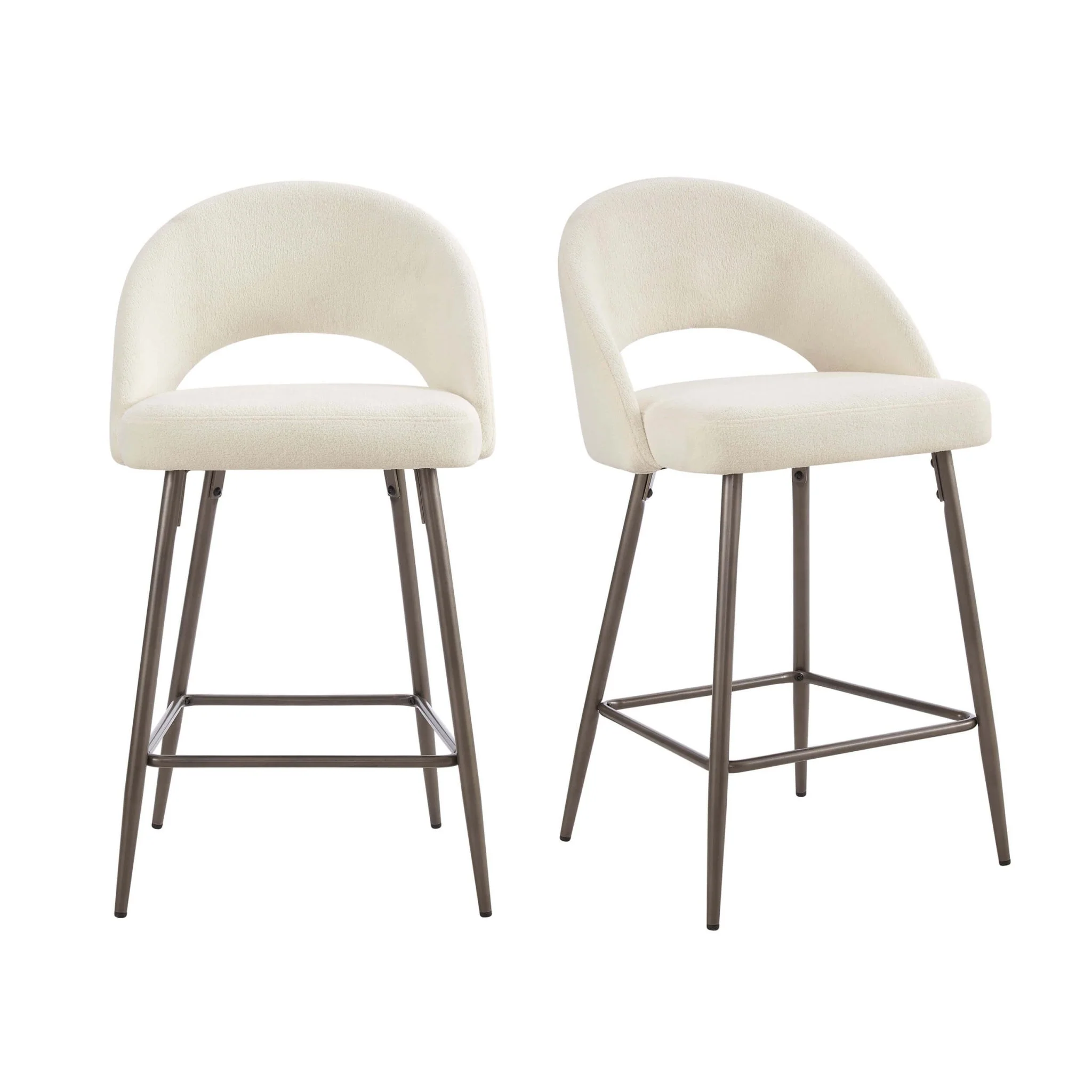 Lola Set of 2 Barstools - Teddy Cream - Image 2