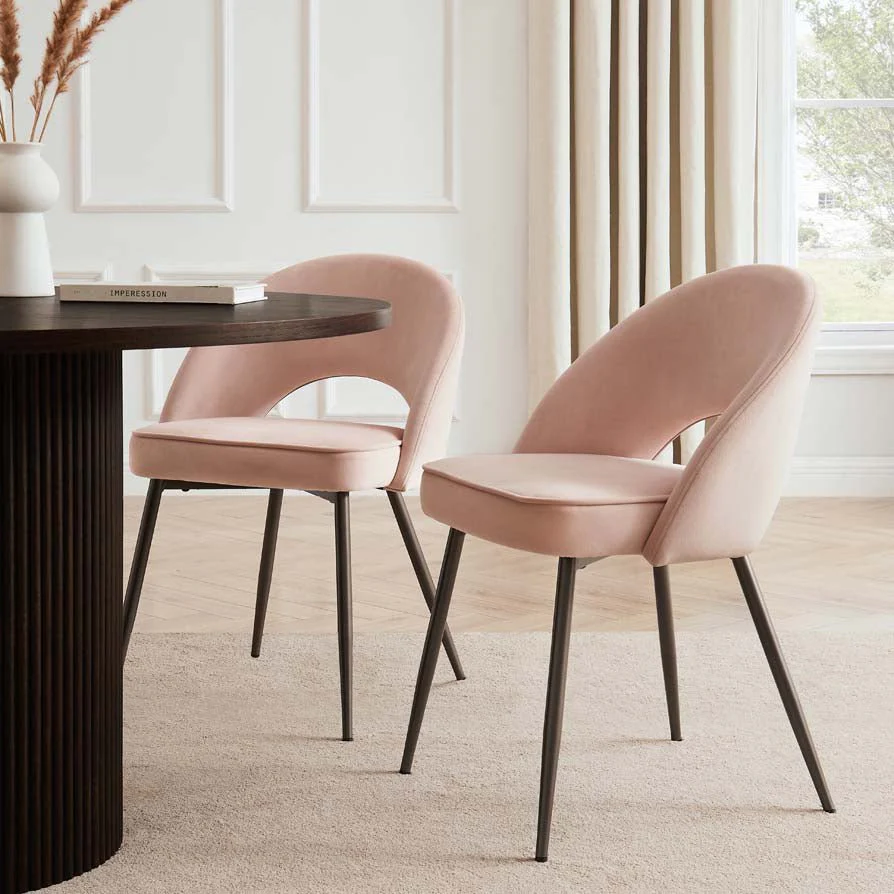 Lola Set of 2 Dining Chairs - Blush