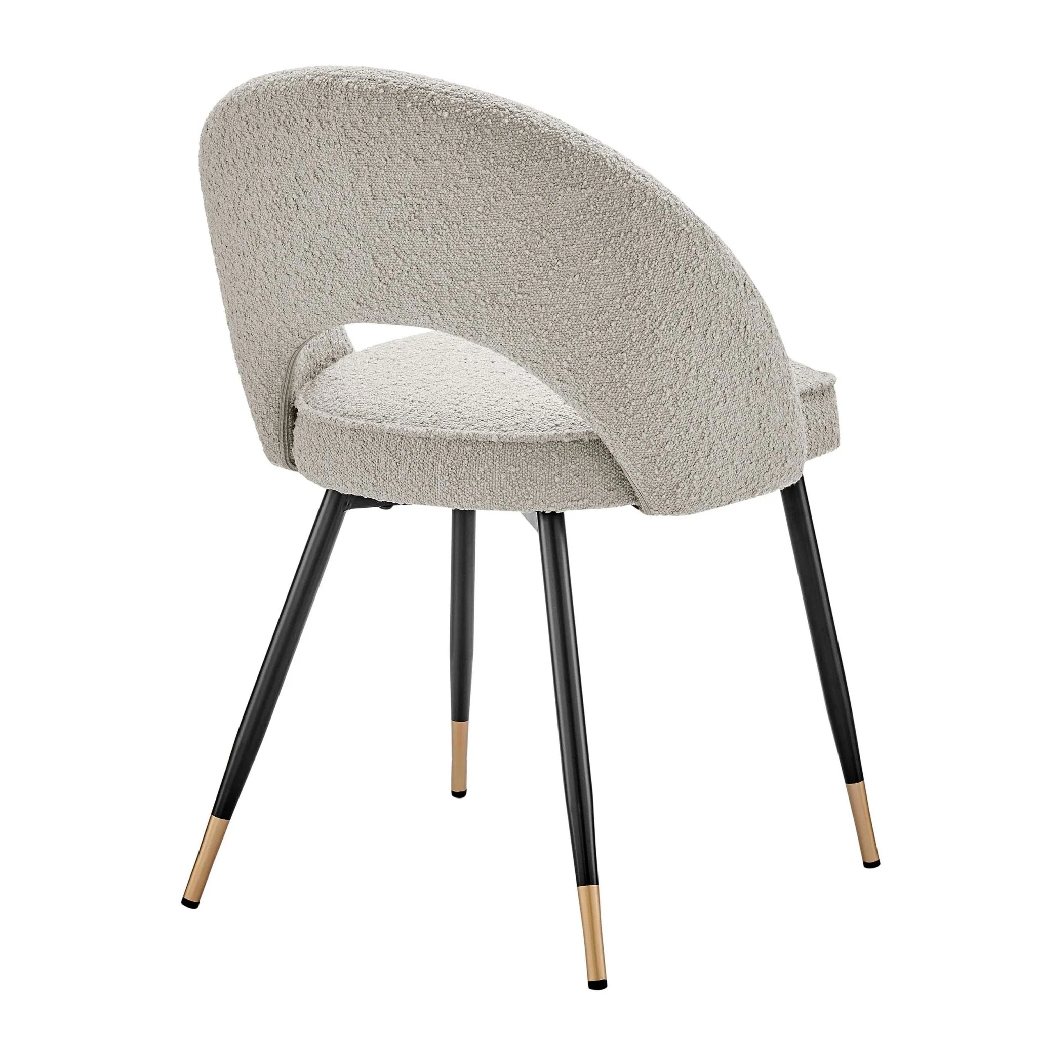 Lola Set of 2 Dining Chairs - Bouclé - Taupe - Image 4