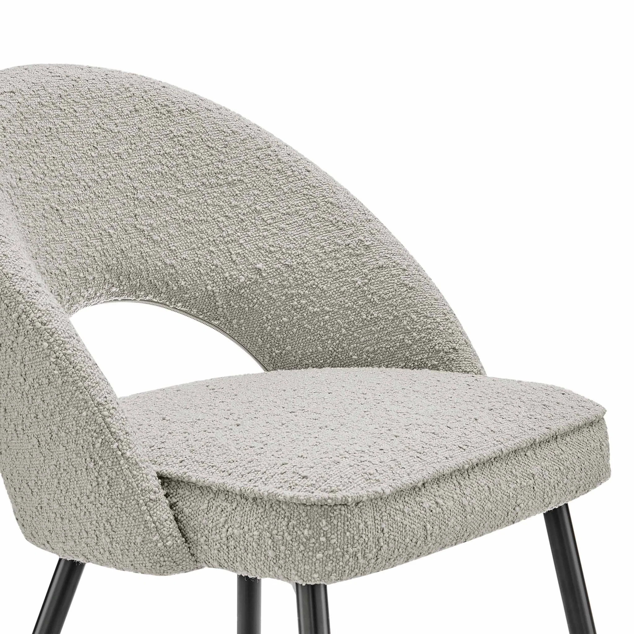 Lola Set of 2 Dining Chairs - Bouclé - Taupe - Image 8
