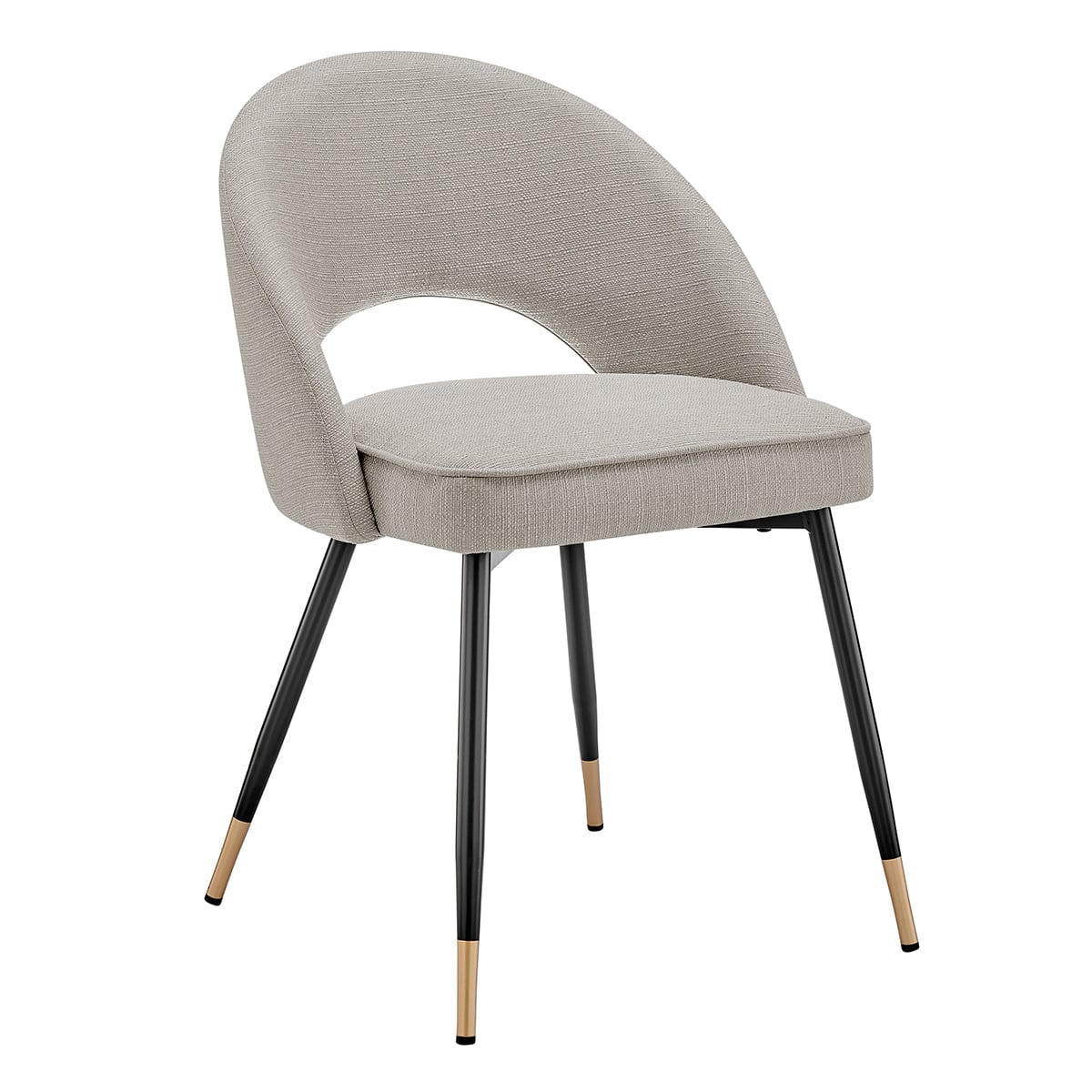 Lola Set of 2 Dining Chairs - Linen Look - Stone Grey - Image 3