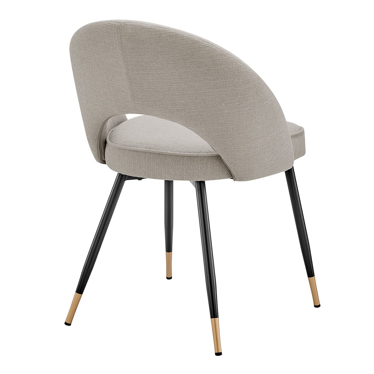 Lola Set of 2 Dining Chairs - Linen Look - Stone Grey - Image 5