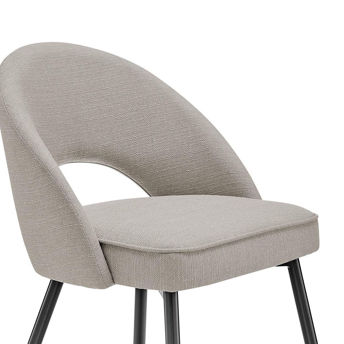Lola Set of 2 Dining Chairs - Linen Look - Stone Grey - Image 6