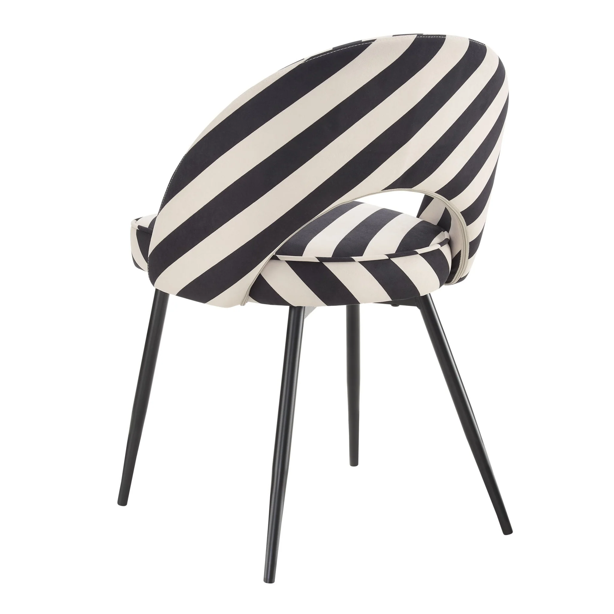 Lola Set of 2 Dining Chairs - Mono Stripe - Image 5
