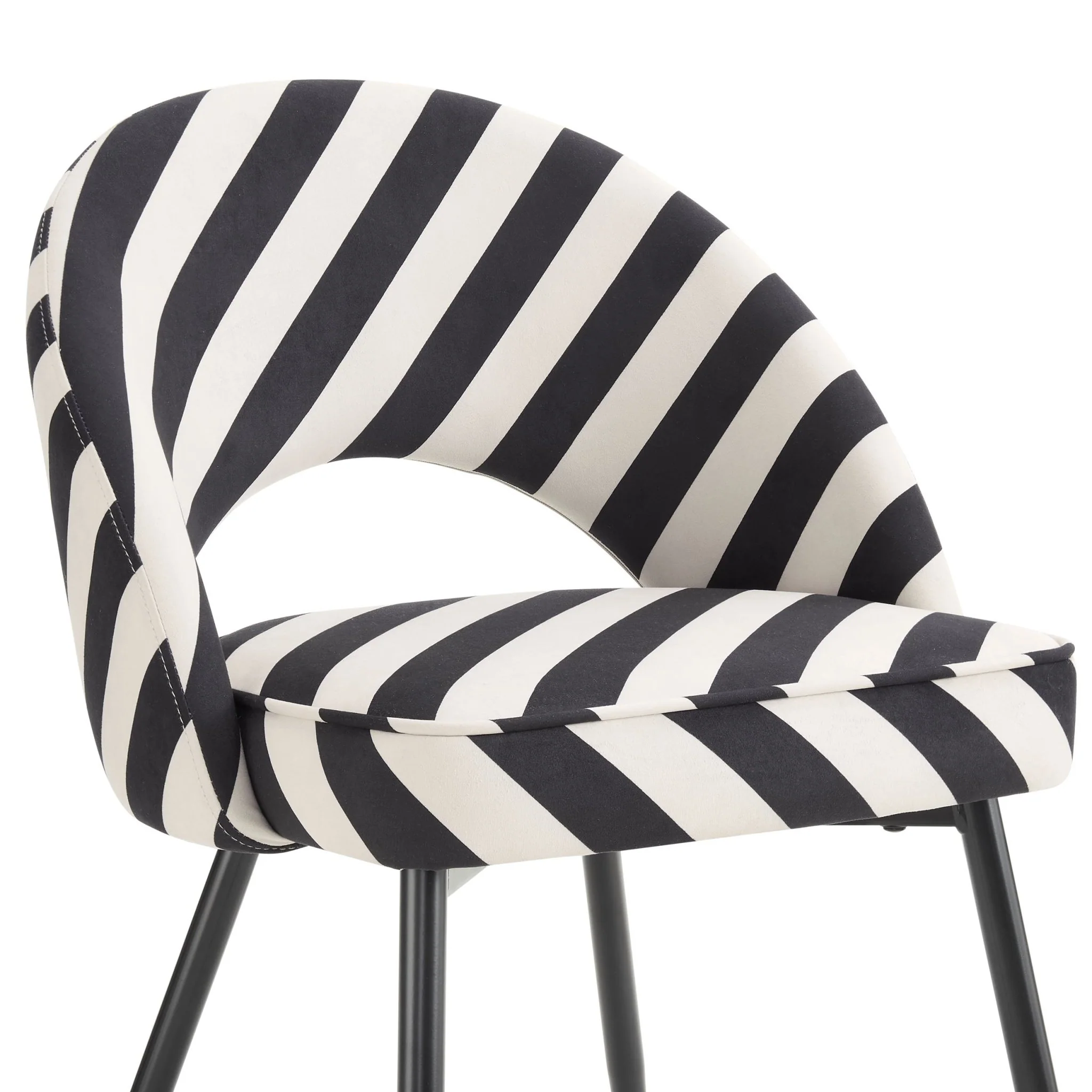 Lola Set of 2 Dining Chairs - Mono Stripe - Image 6