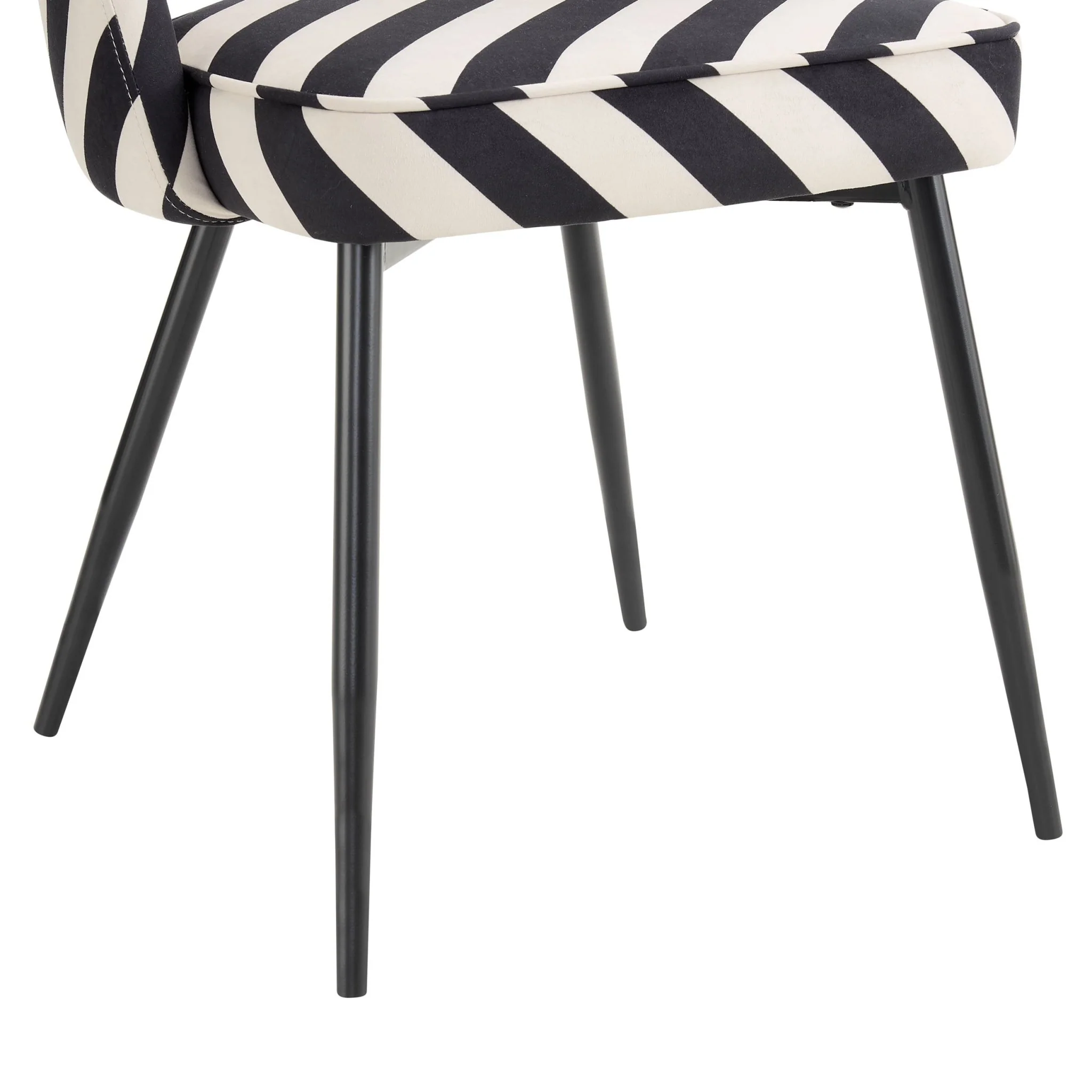 Lola Set of 2 Dining Chairs - Mono Stripe - Image 7