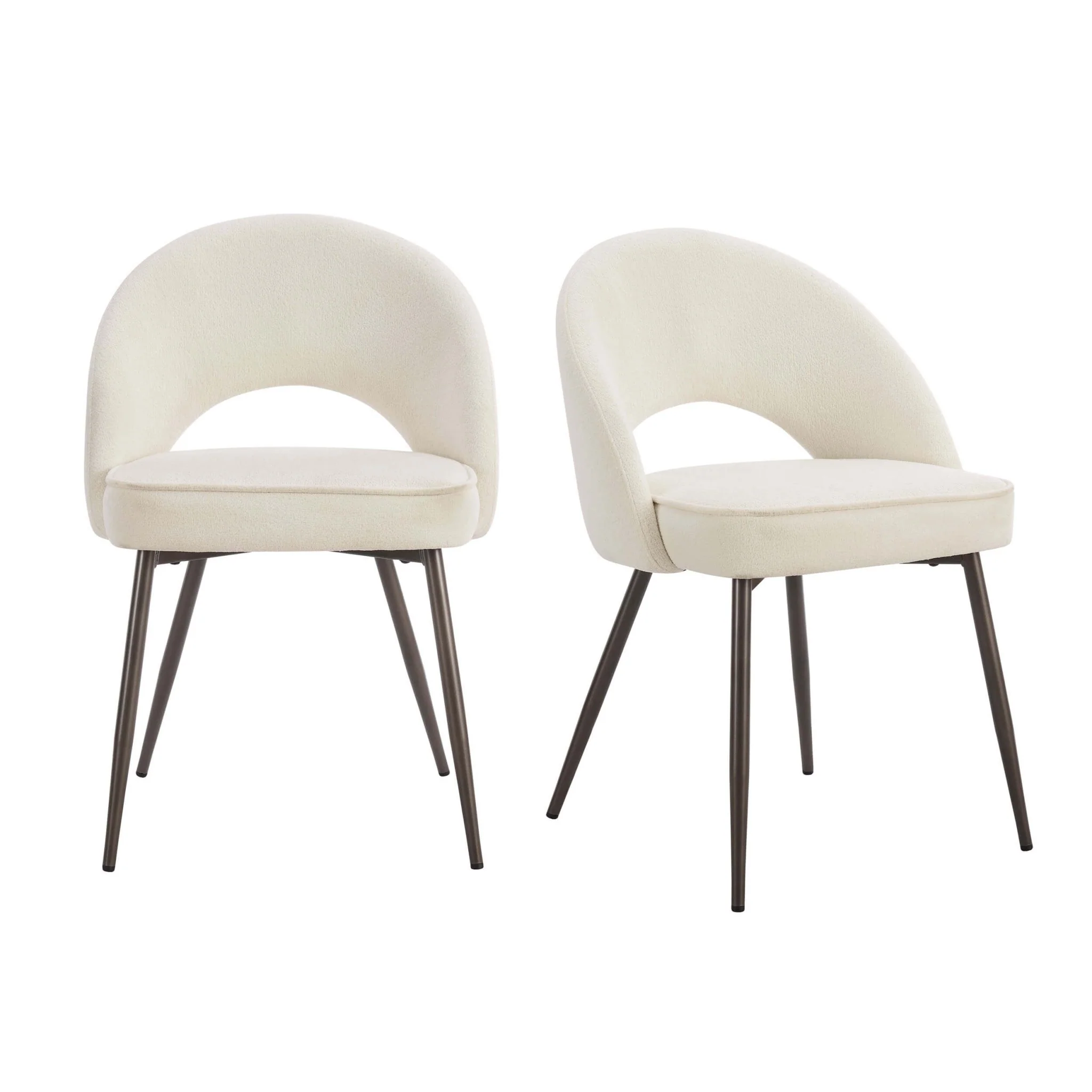 Lola Set of 2 Dining Chairs - Teddy Cream - Image 2