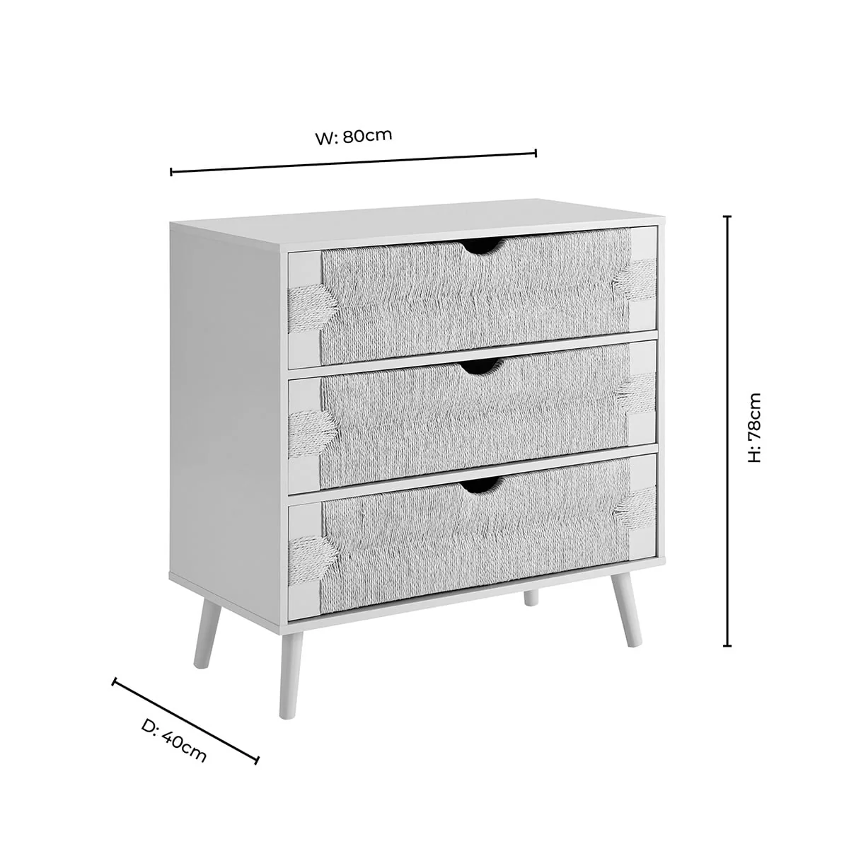 Lottie Woven 3 Drawer Chest - Sky Blue - Image 9