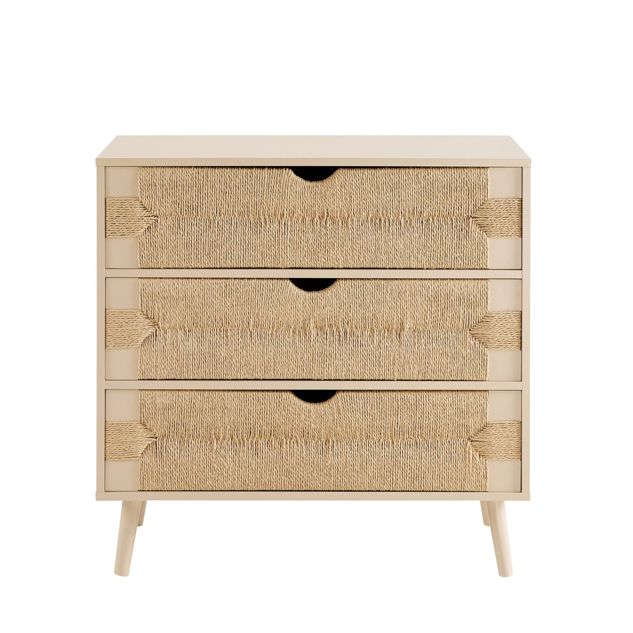 Lottie Woven 3 Drawer Chest - Sand - Image 3