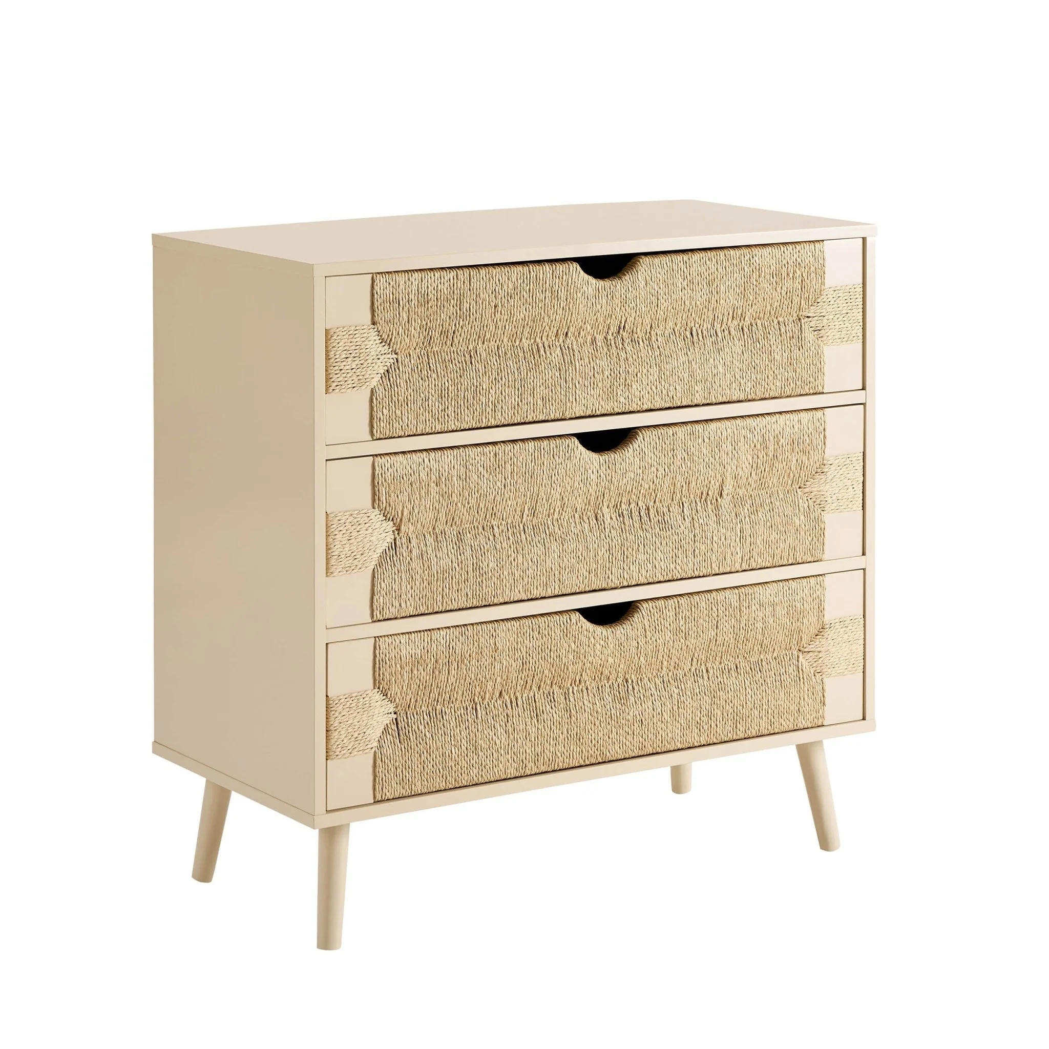Lottie Woven 3 Drawer Chest - Sand - Image 4