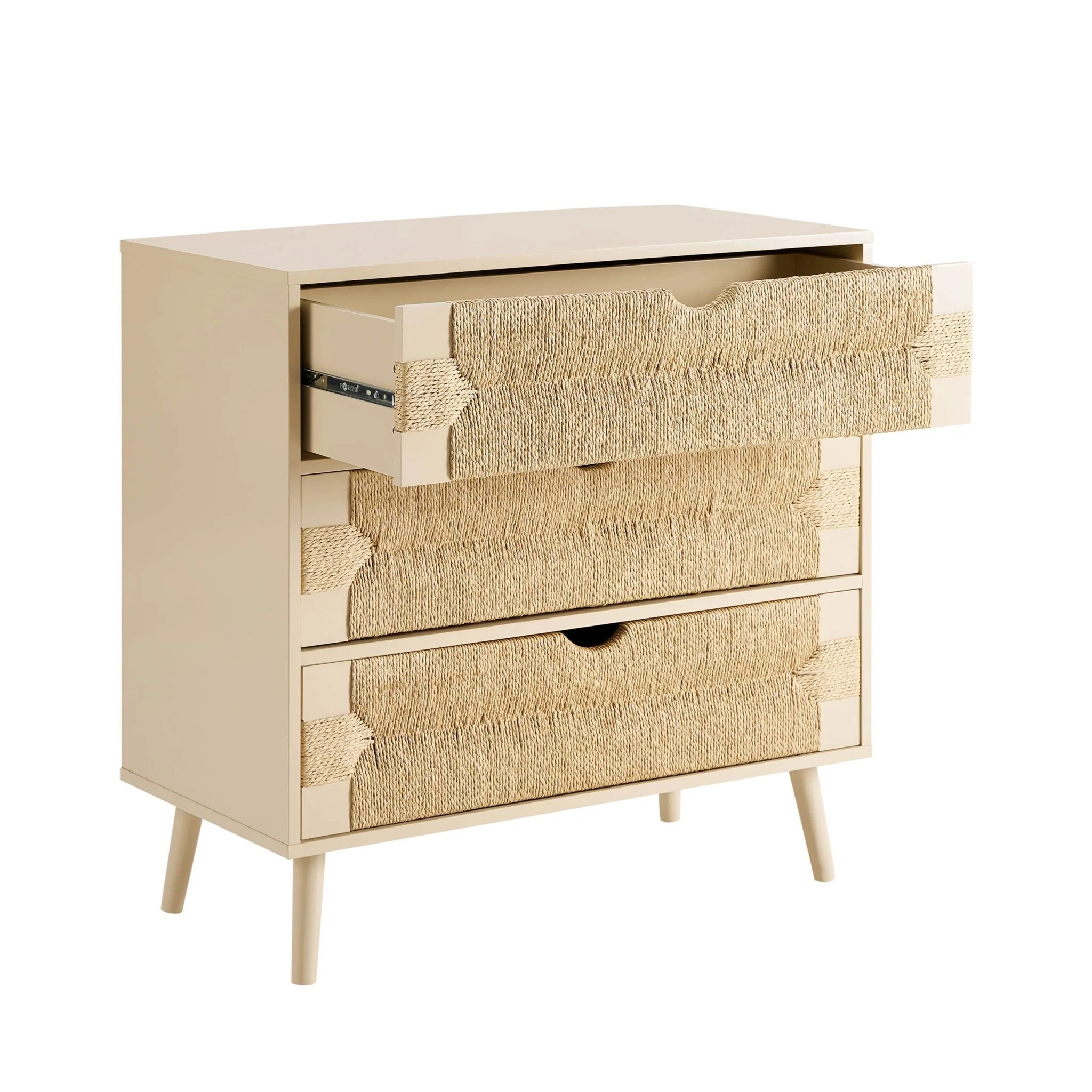 Lottie Woven 3 Drawer Chest - Sand - Image 5